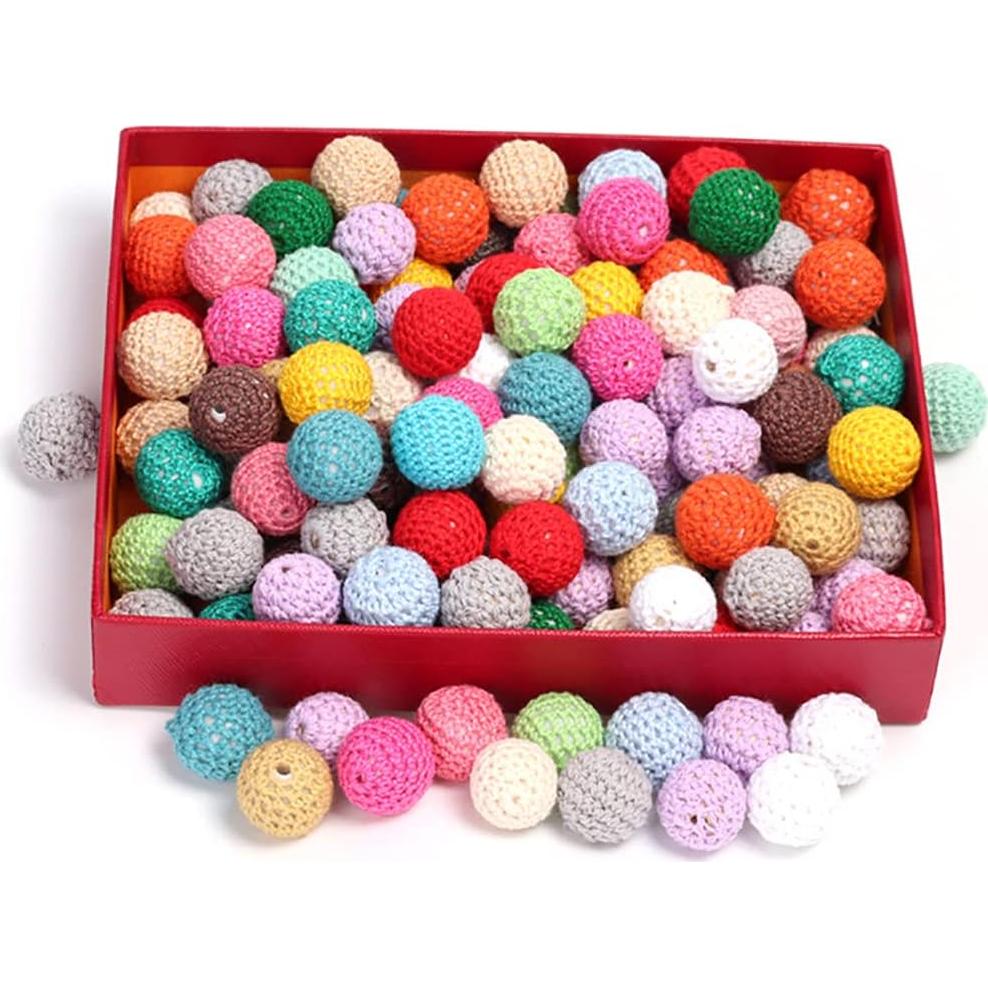 20 Bolas de Madera 16mm ccHuDE para Manualidades y Joyería