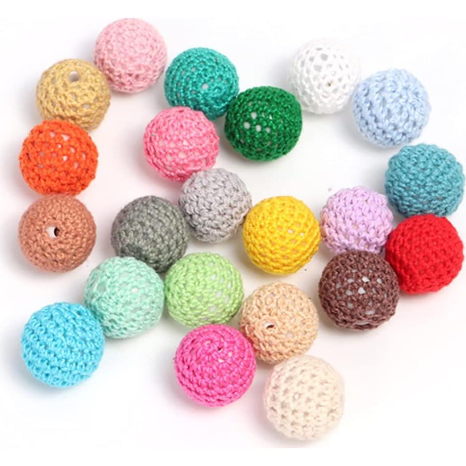 20 Bolas de Madera 16mm ccHuDE para Manualidades y Joyería