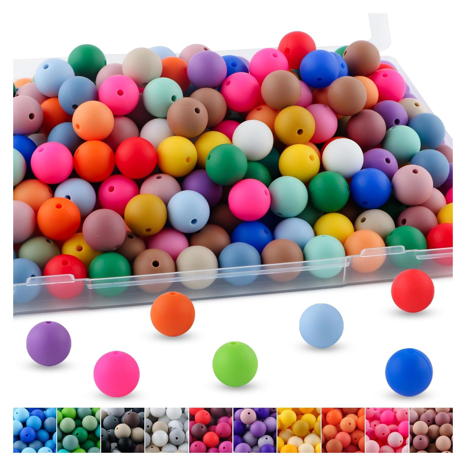 150 Perlas de Silicona 15mm Multicolor Lovyomi para Manualidades