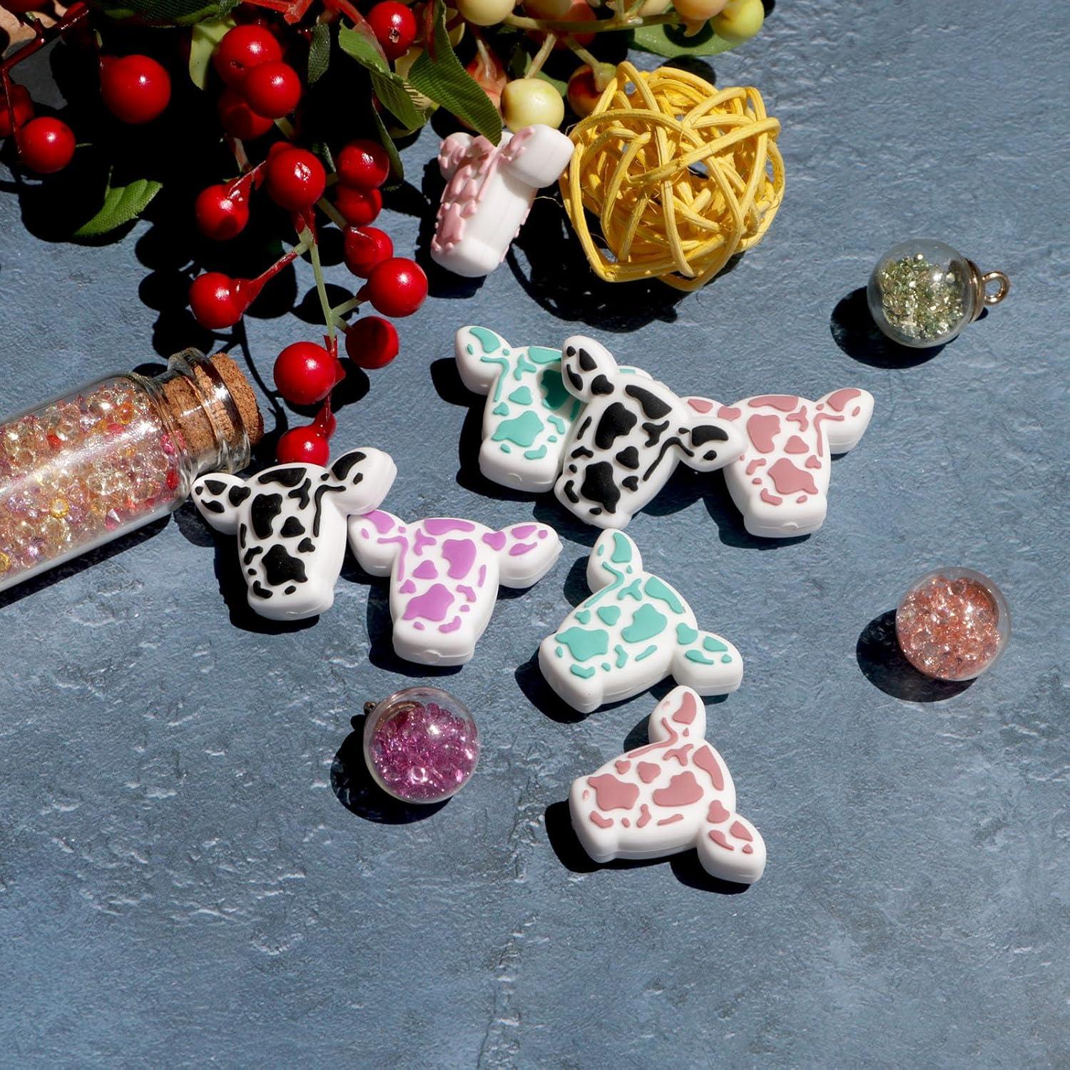 Cuentas de Silicona en Forma de Vaca 20pcs 30mm para Manualidades