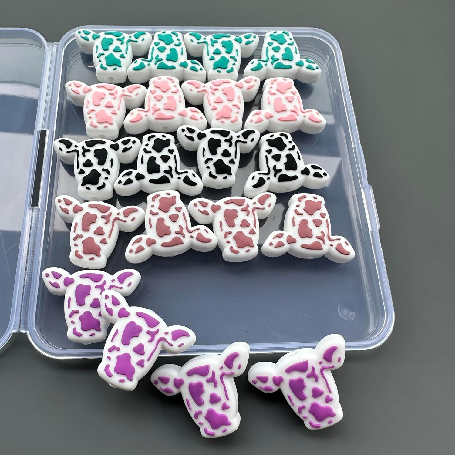 Cuentas de Silicona en Forma de Vaca 20pcs 30mm para Manualidades
