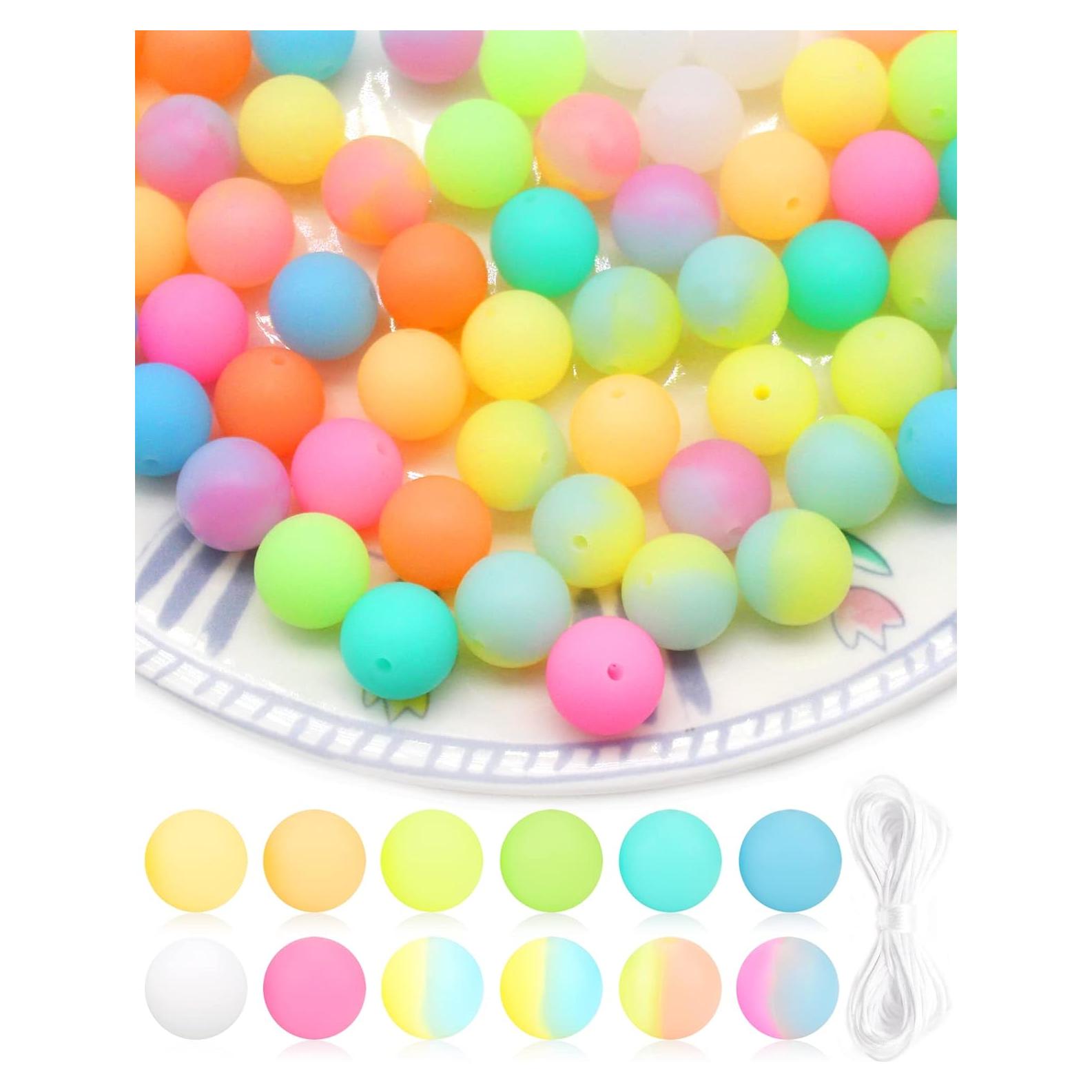 Perlas de Silicona Luminiscentes Cinvo 60 Pcs 15mm DIY