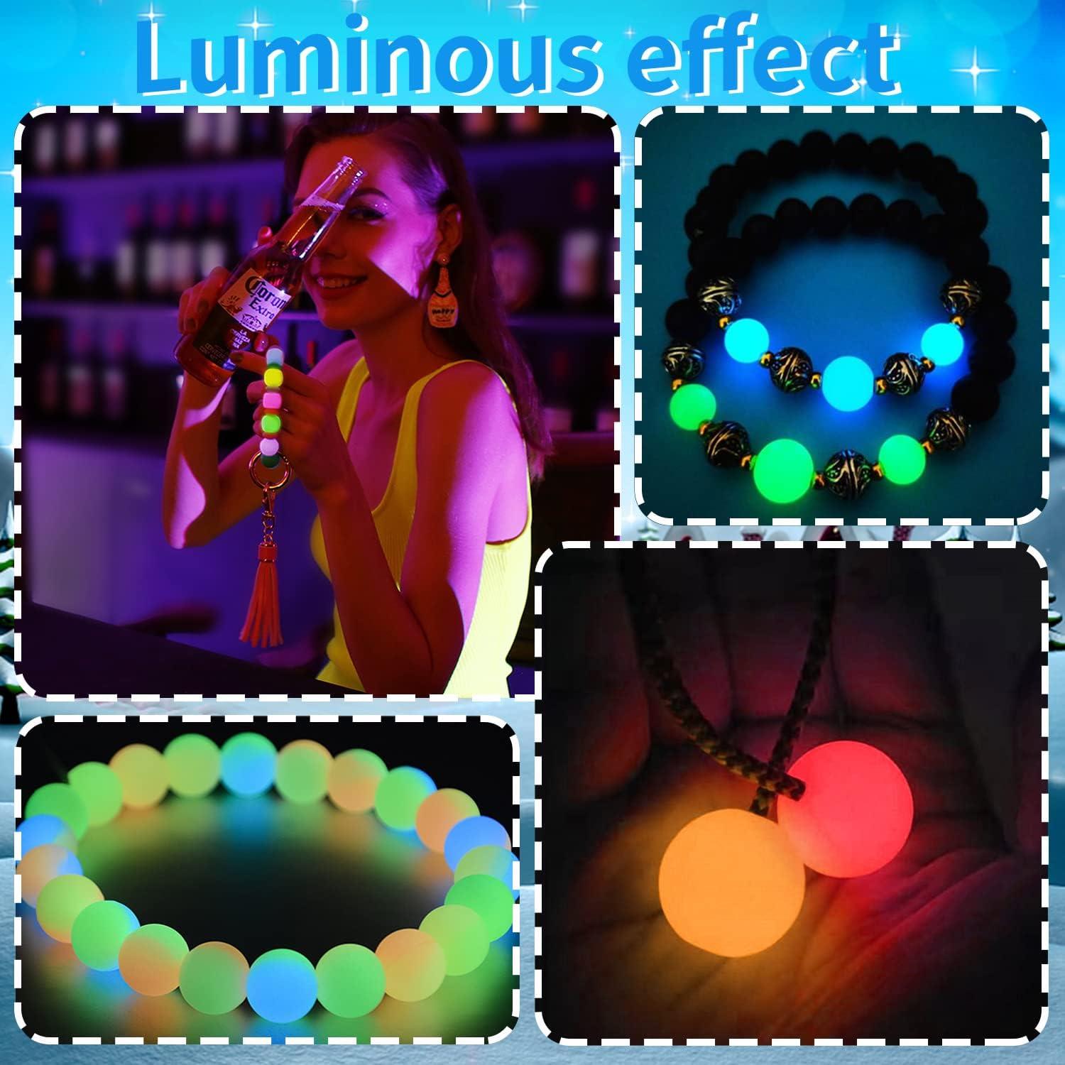 Perlas de Silicona Luminiscentes Cinvo 60 Pcs 15mm DIY