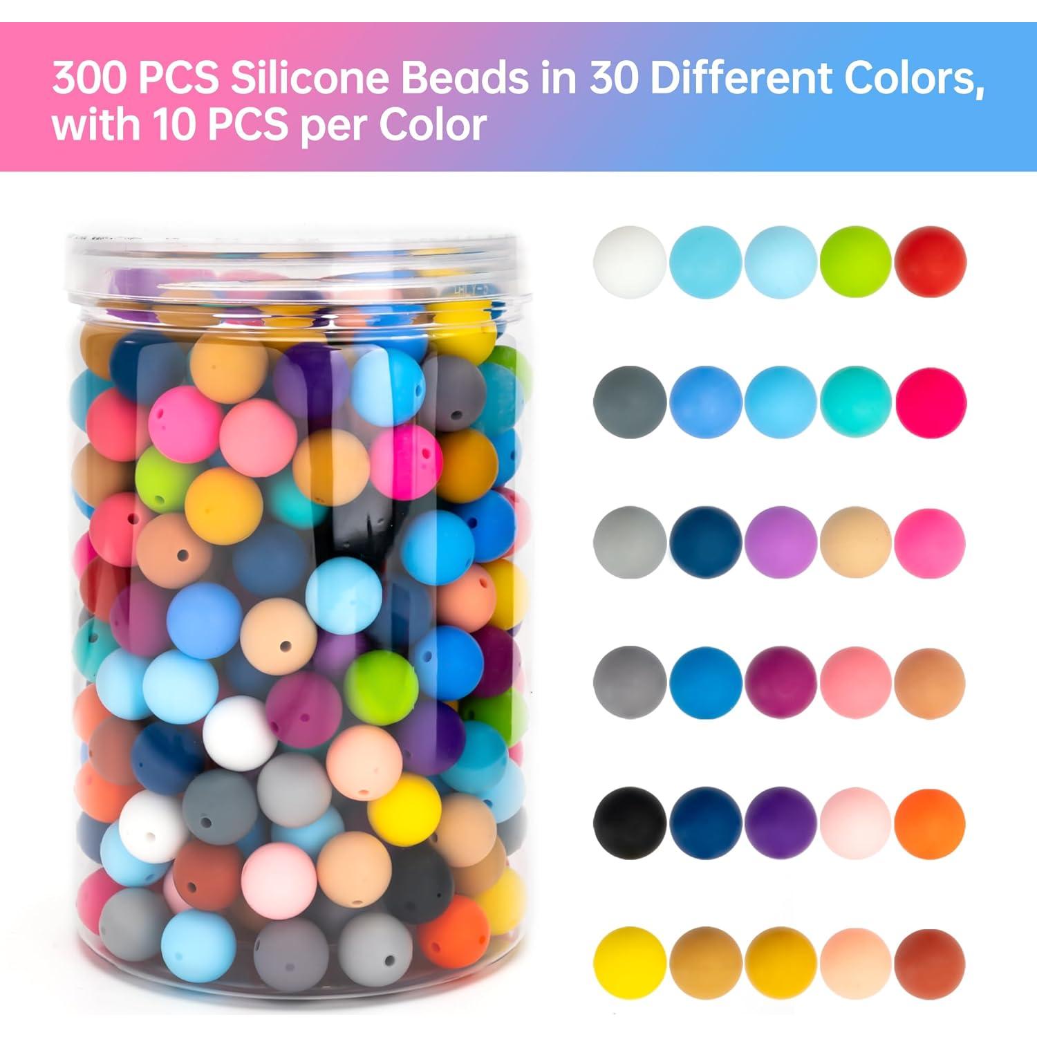 300 Perlas de Silicona 15mm BESKIT para Manualidades DIY