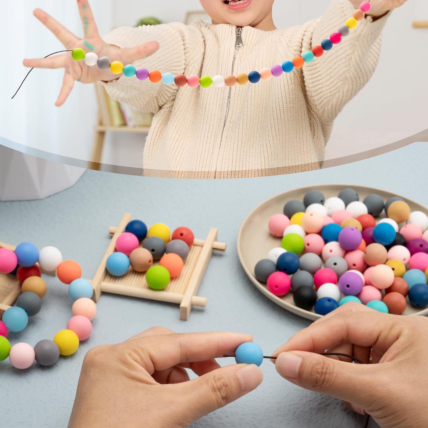 300 Perlas de Silicona 15mm BESKIT para Manualidades DIY