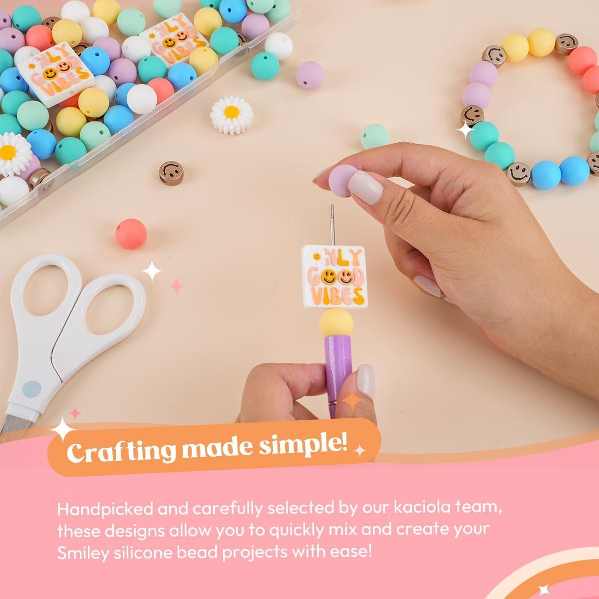Perlas de Silicona Kaciola 108 Piezas Cara Sonriente 2.08cm