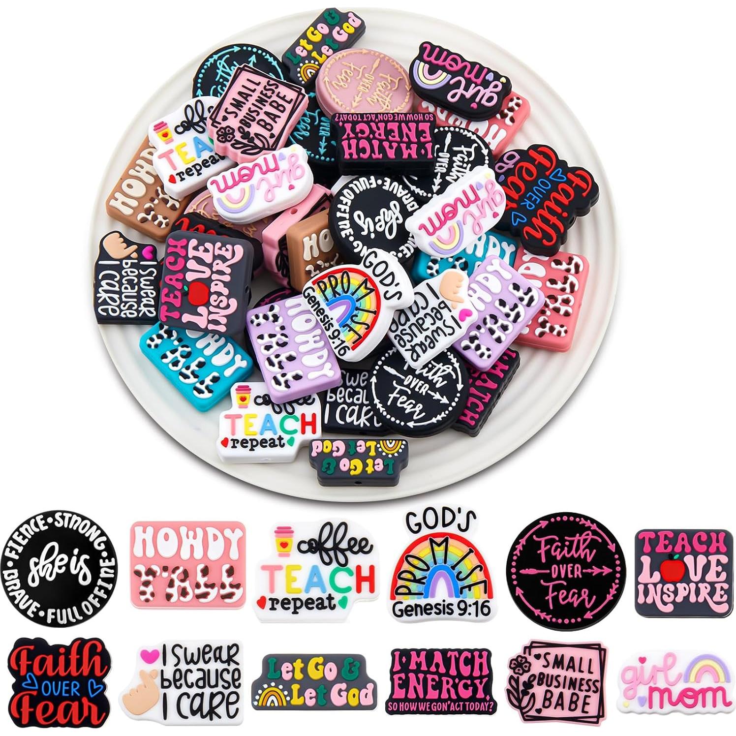 Perlas de Silicona Zeyune 40 Pcs Estilo Inspirador para Manualidades