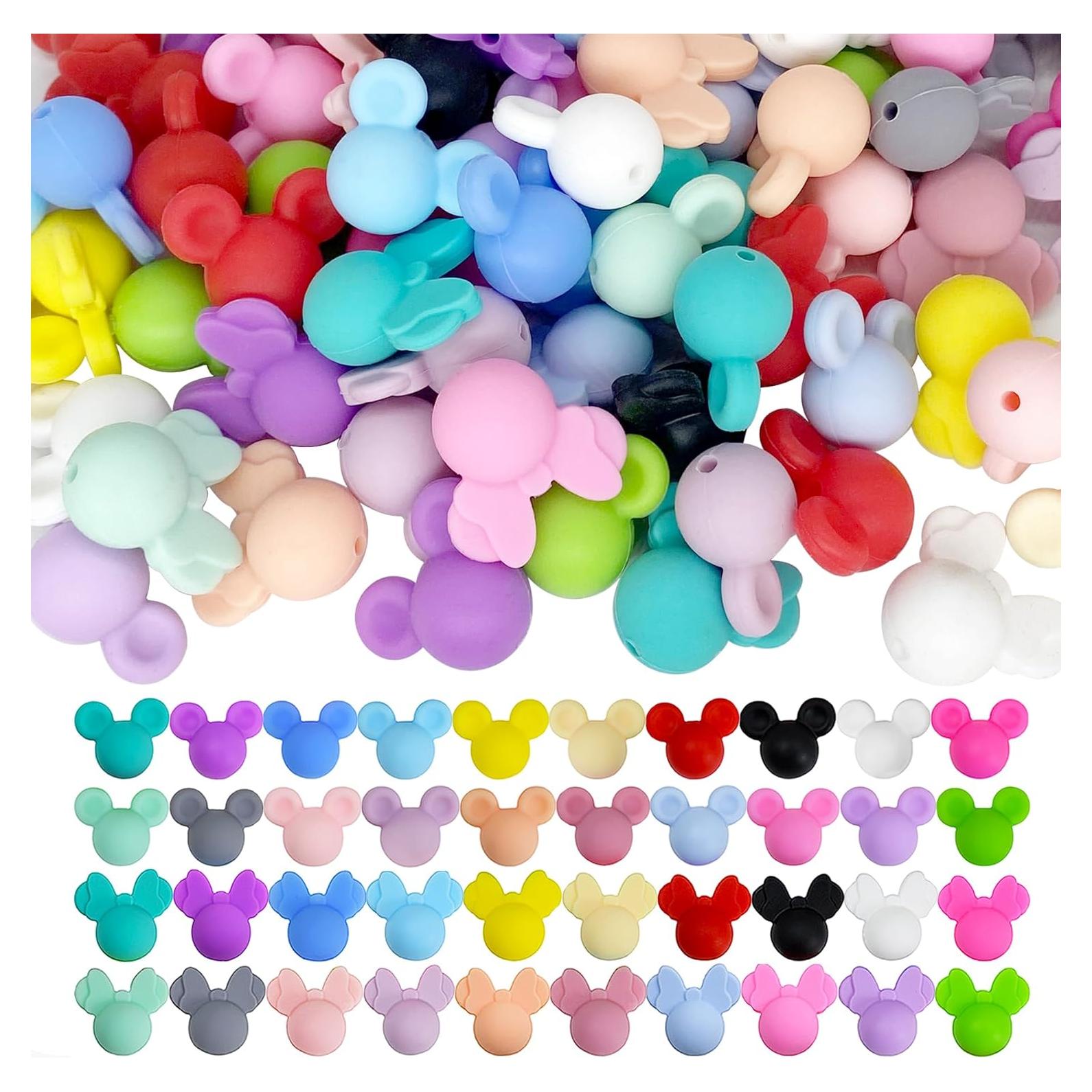 84 Perlas de Silicona Mickey Minnie PEVOGON para DIY