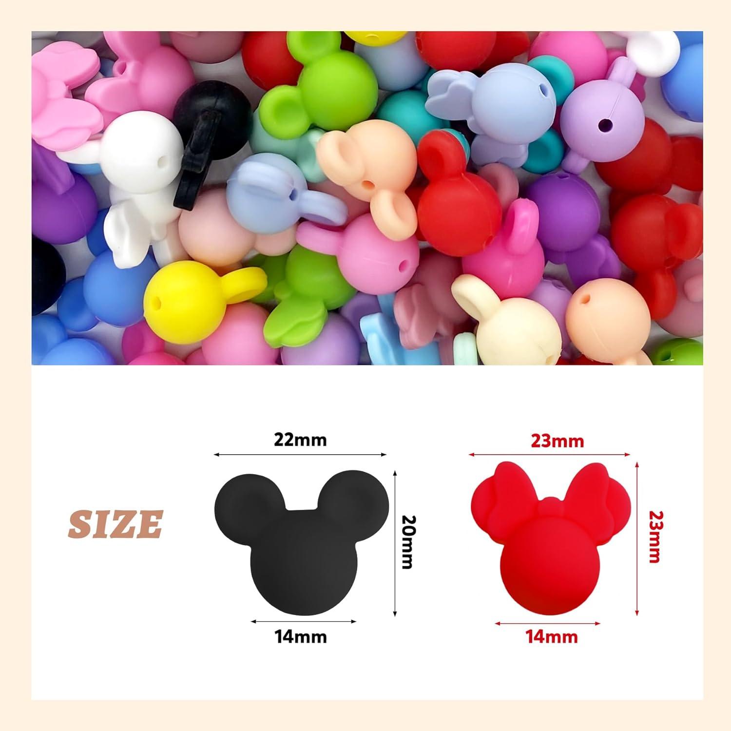 84 Perlas de Silicona Mickey Minnie PEVOGON para DIY