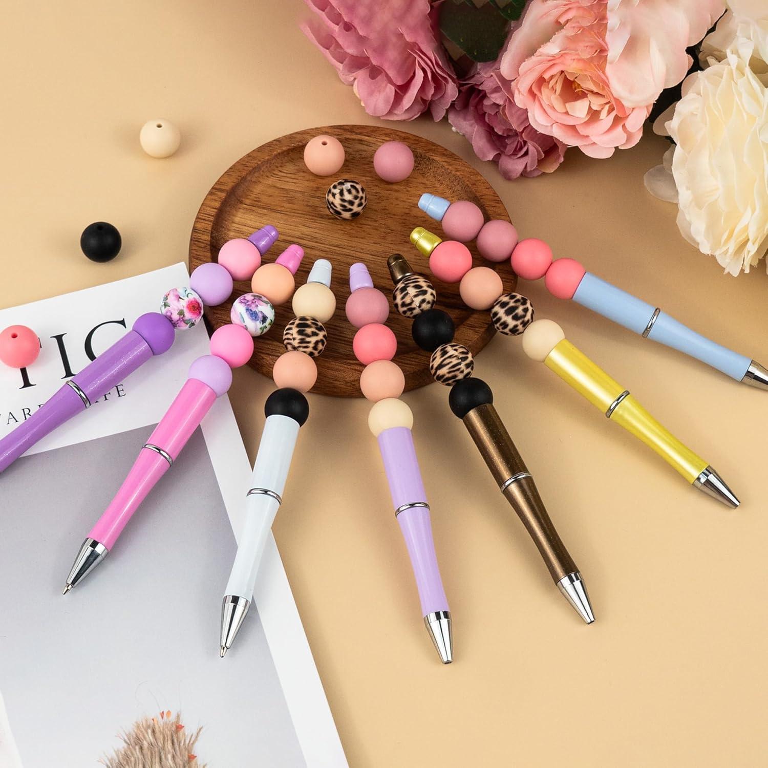 120 Perlas de Silicona 15mm WNSIRVY Rosa Púrpura para Manualidades