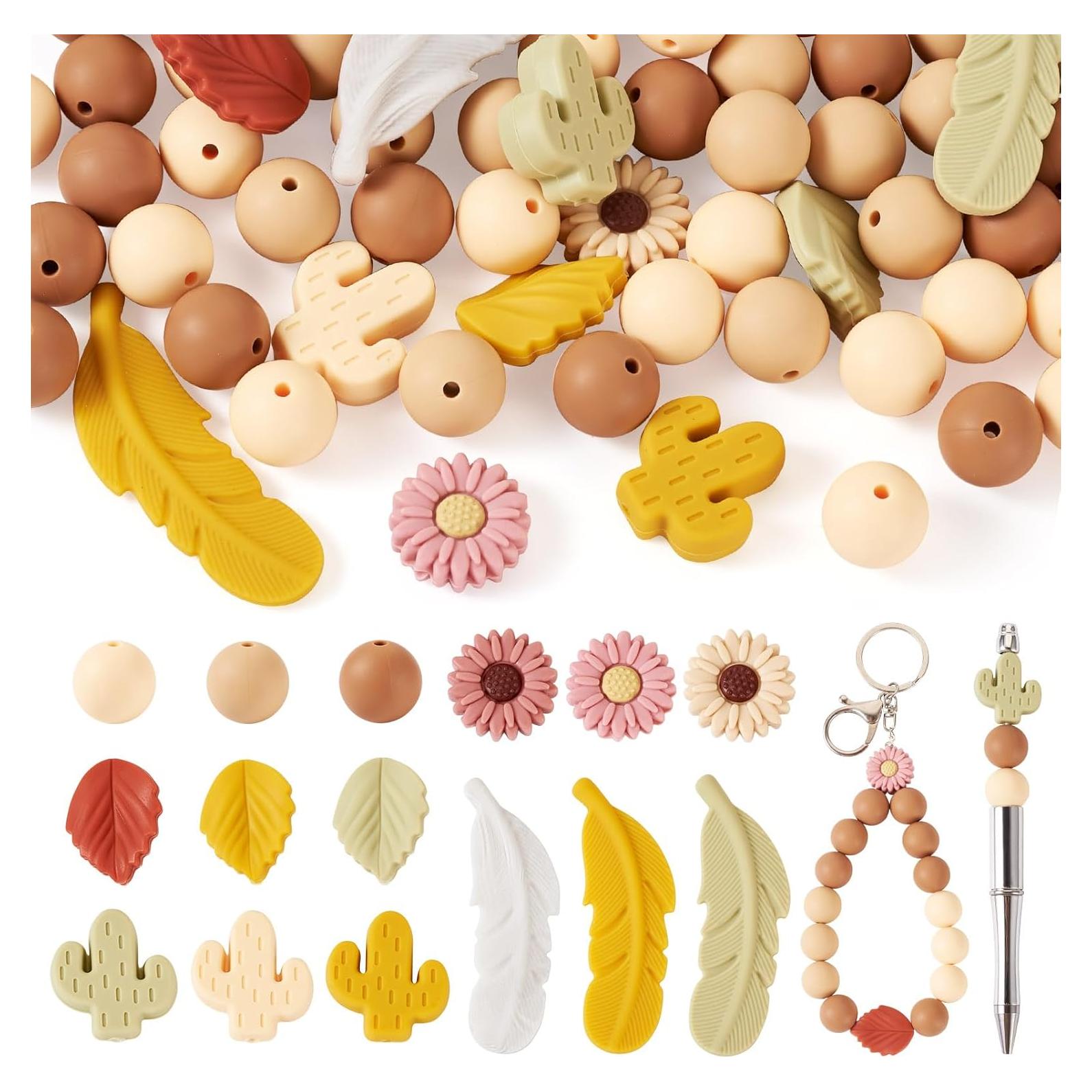 72 Perlas Focales de Silicona Craftdady - 15mm y Formas Variadas