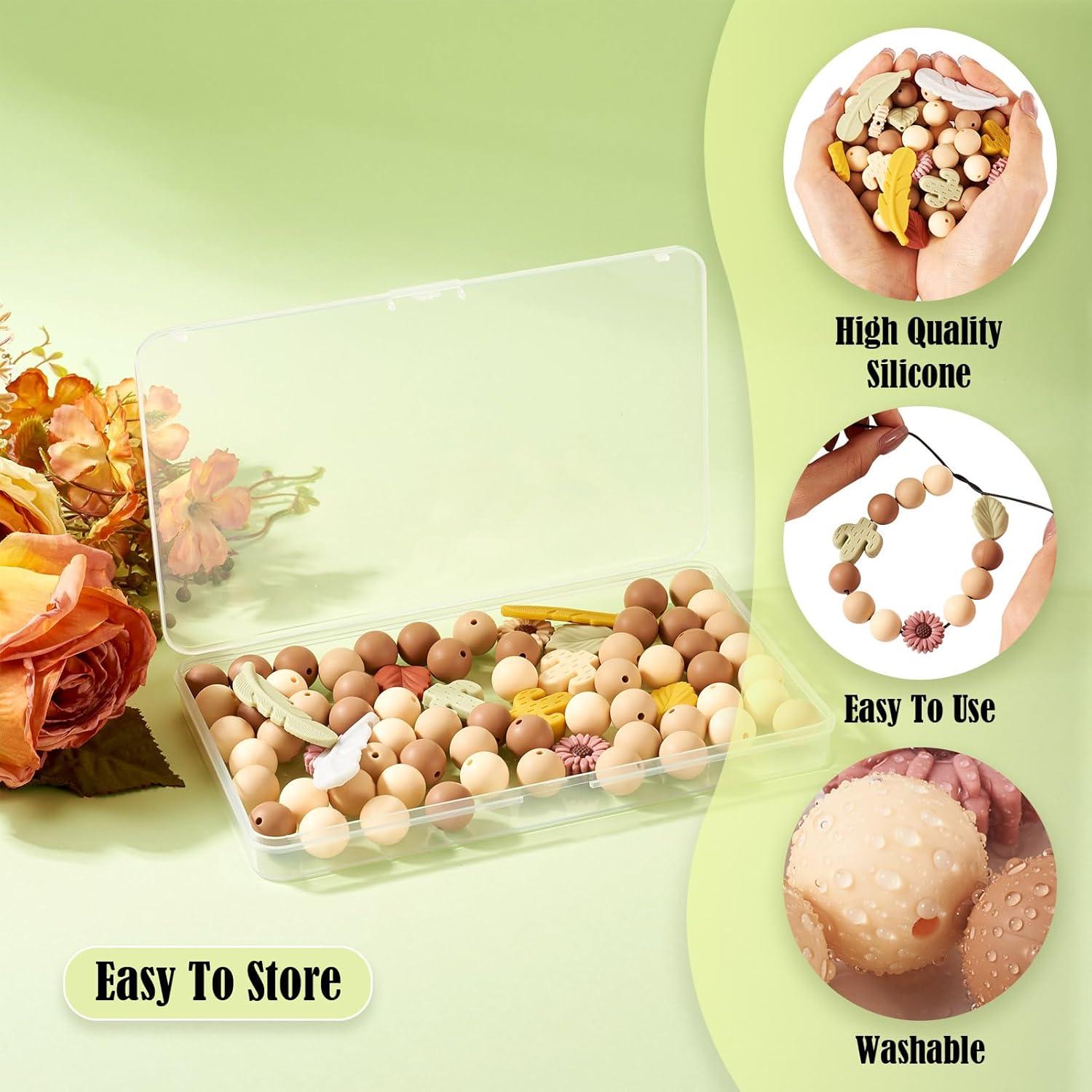 72 Perlas Focales de Silicona Craftdady - 15mm y Formas Variadas