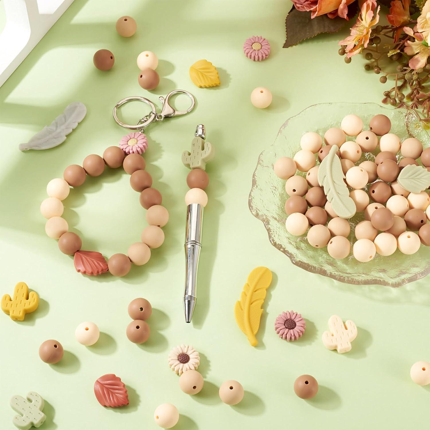 72 Perlas Focales de Silicona Craftdady - 15mm y Formas Variadas