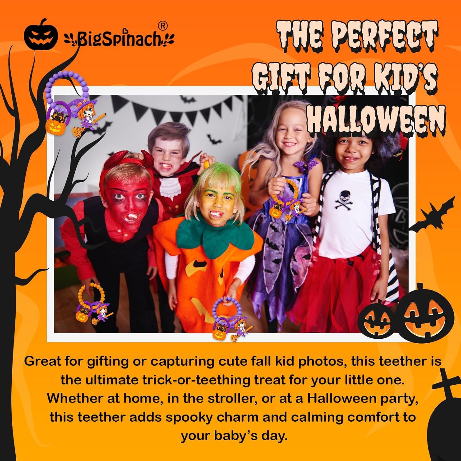 Mordedor de Silicona para Bebés Halloween 2PC - Bruja y Gato