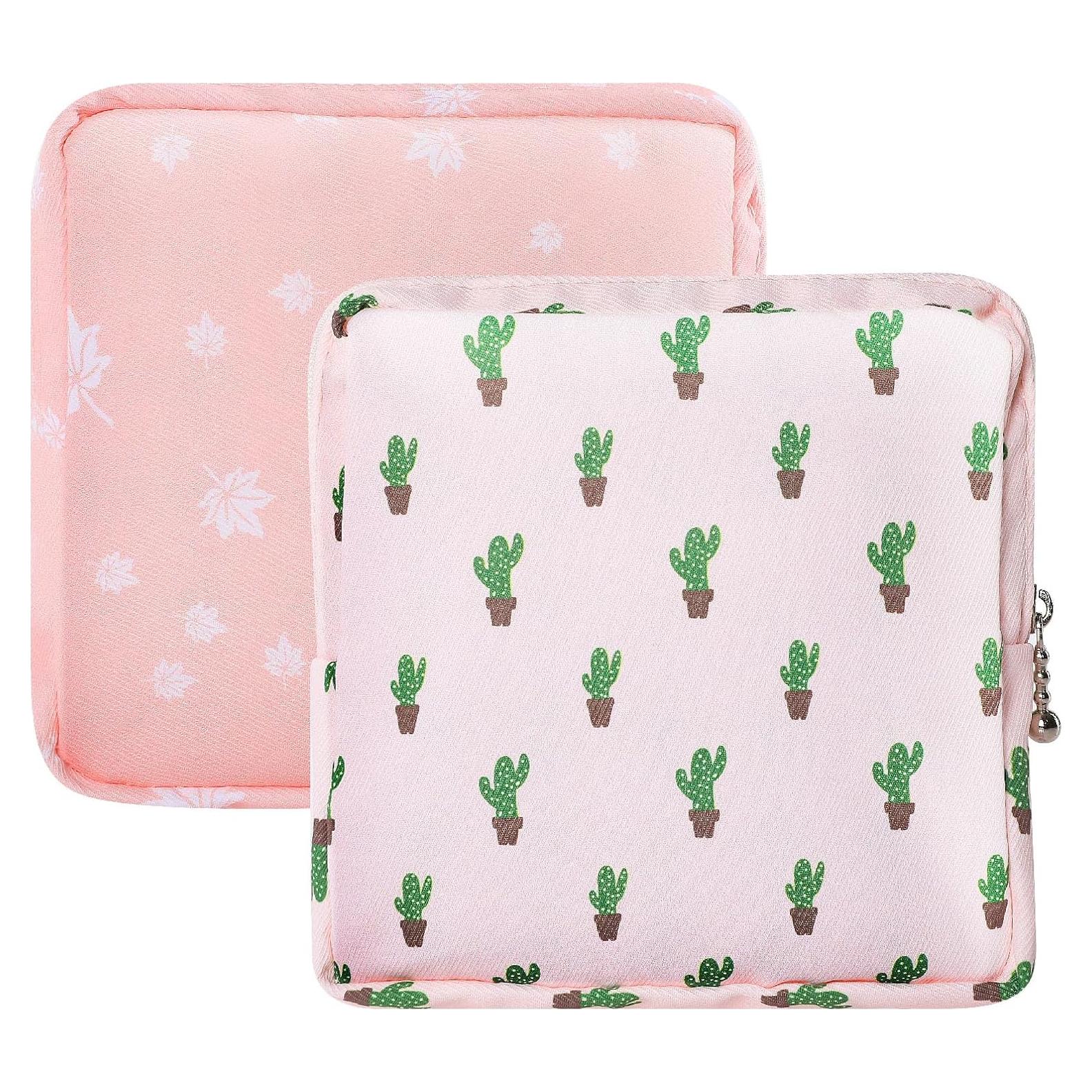 2 Bolsas Porta Tampones Ouligay Rosa 15x15cm Reutilizables