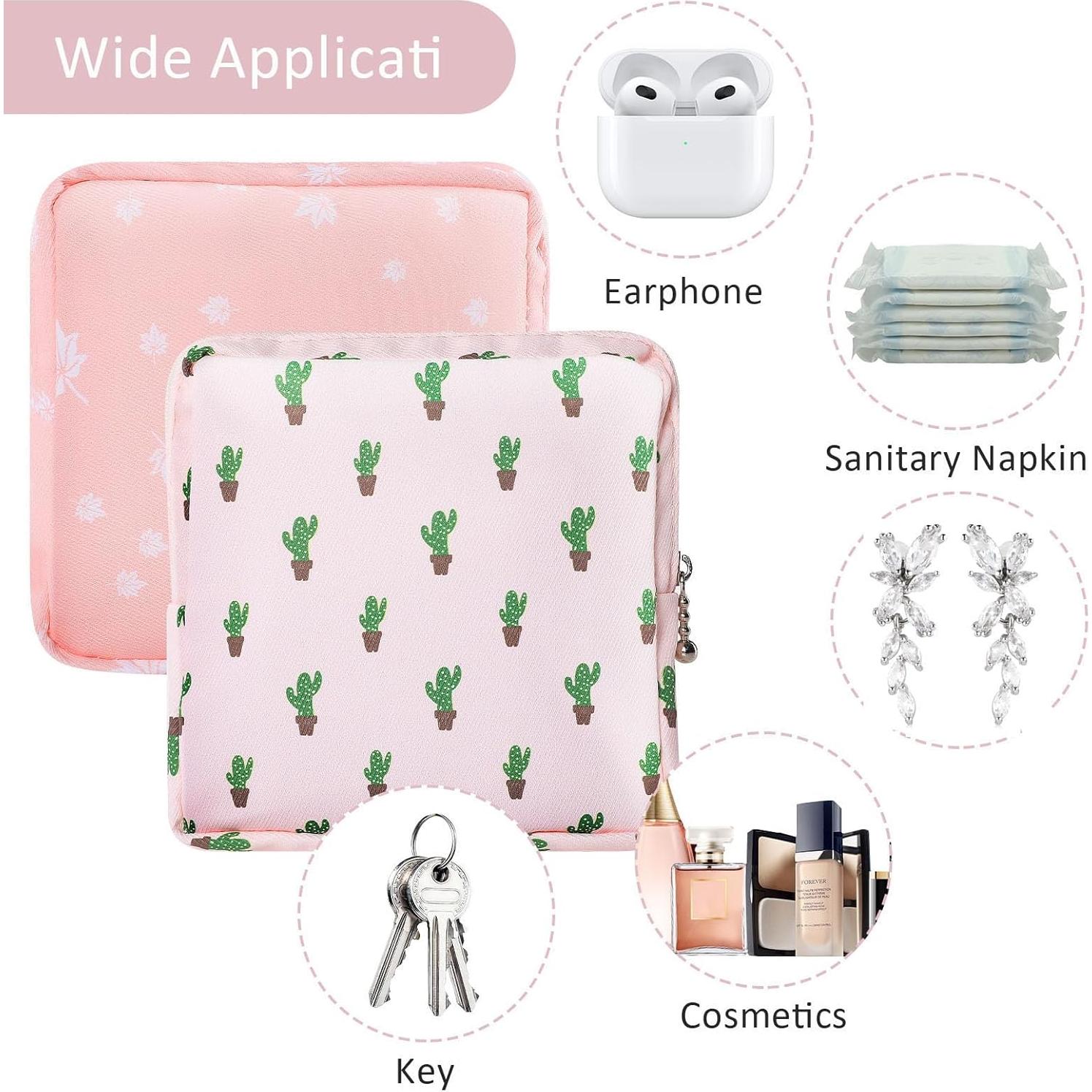 2 Bolsas Porta Tampones Ouligay Rosa 15x15cm Reutilizables