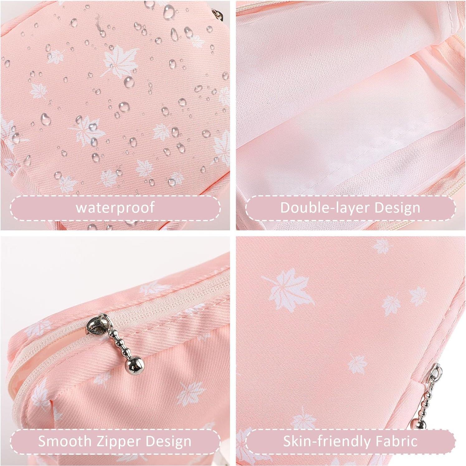 2 Bolsas Porta Tampones Ouligay Rosa 15x15cm Reutilizables