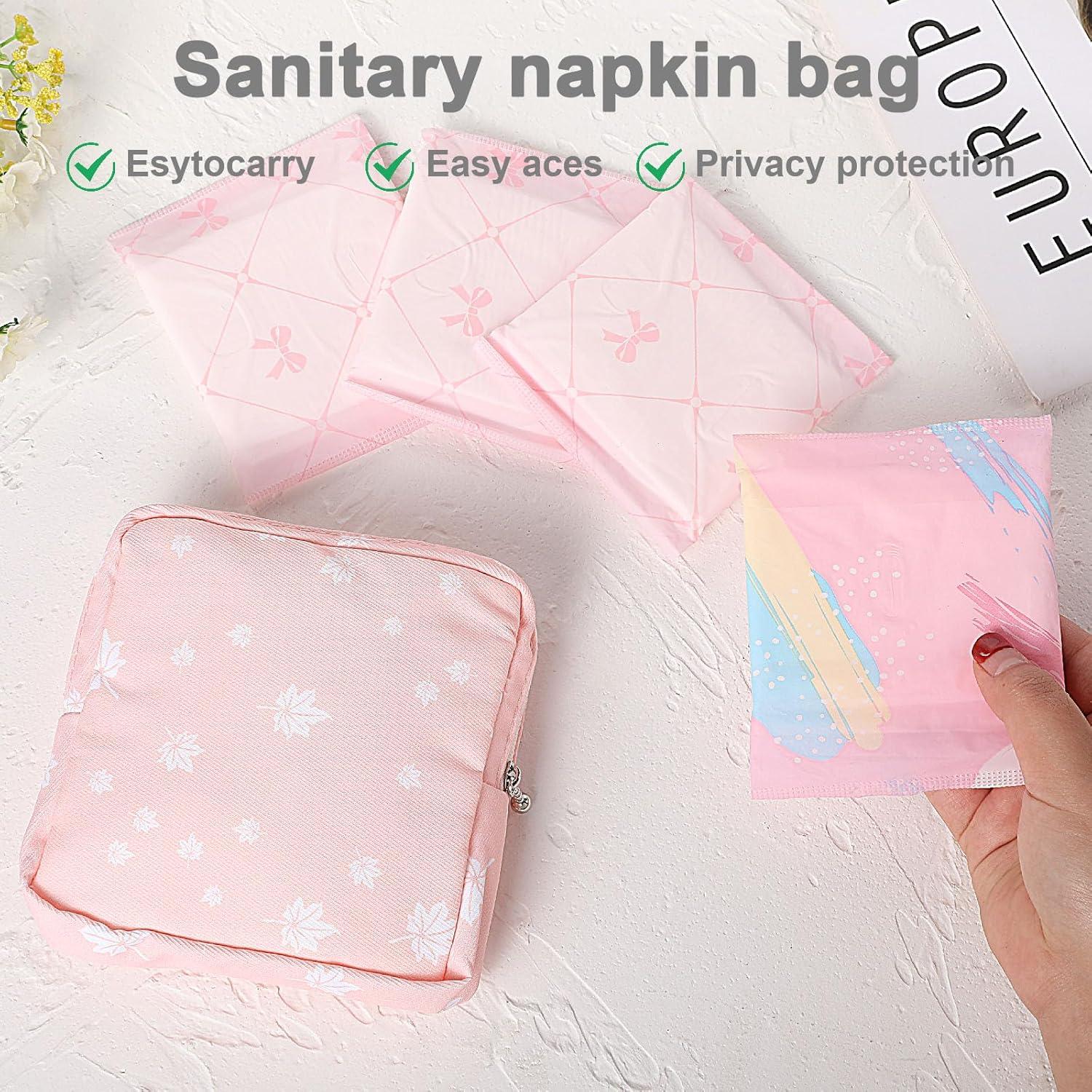 2 Bolsas Porta Tampones Ouligay Rosa 15x15cm Reutilizables