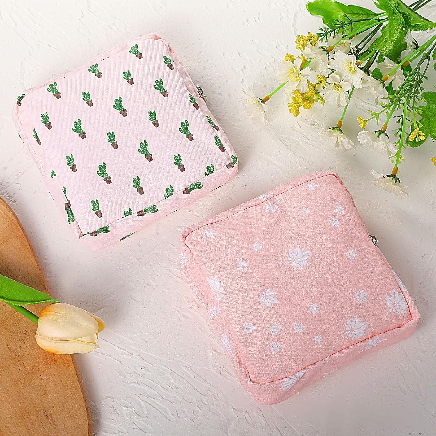 2 Bolsas Porta Tampones Ouligay Rosa 15x15cm Reutilizables