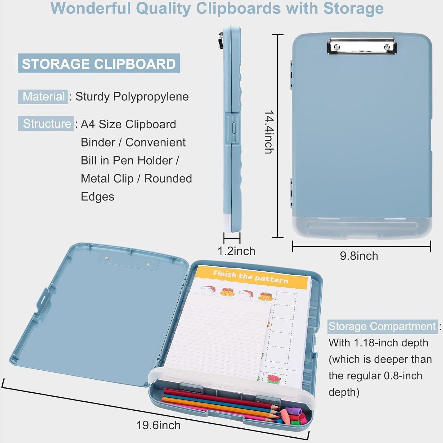 Clipboard de Almacenamiento SFLHHDM A4 Azul Humo Resistente