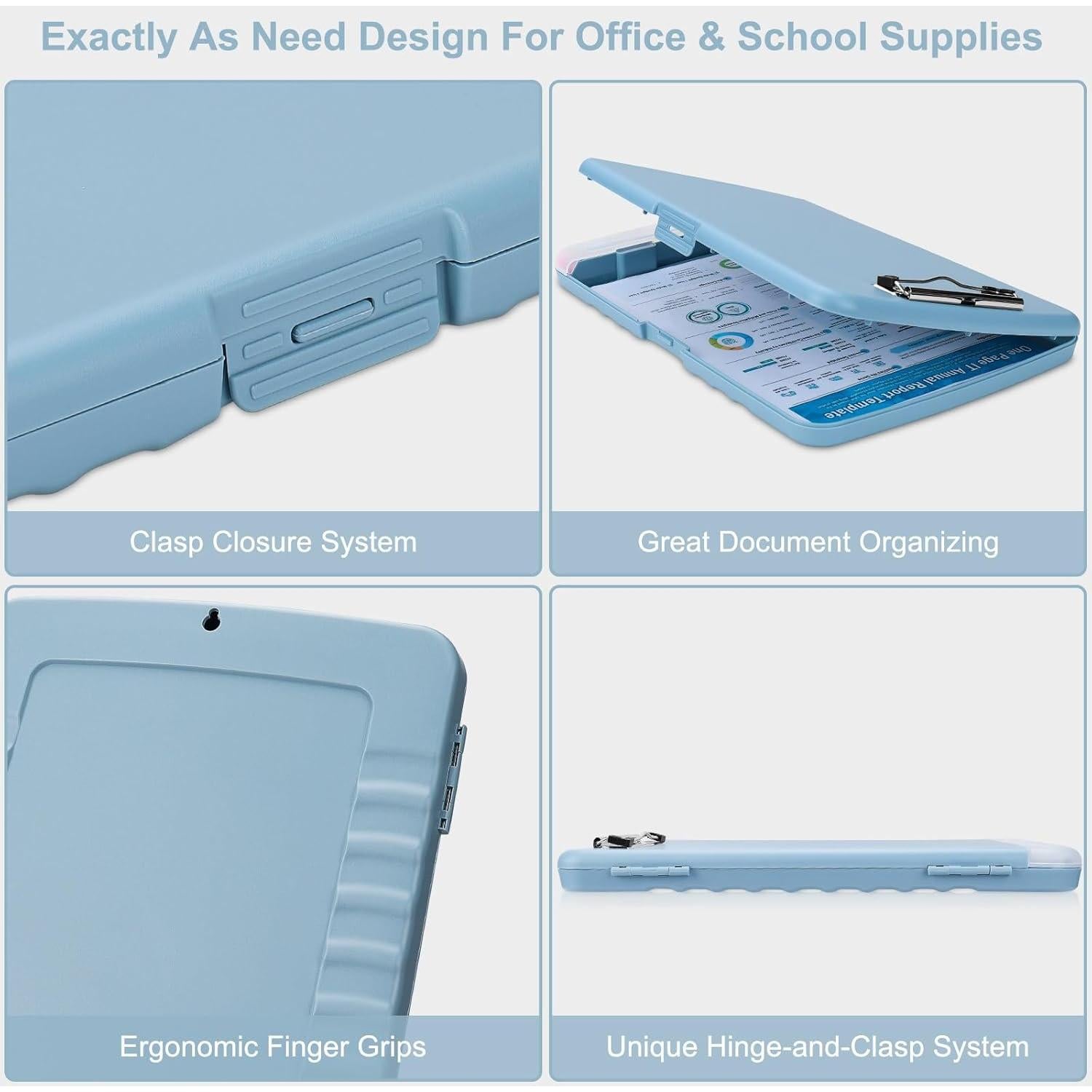 Clipboard de Almacenamiento SFLHHDM A4 Azul Humo Resistente