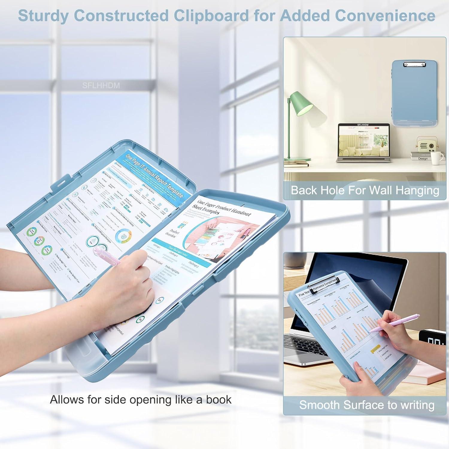 Clipboard de Almacenamiento SFLHHDM A4 Azul Humo Resistente