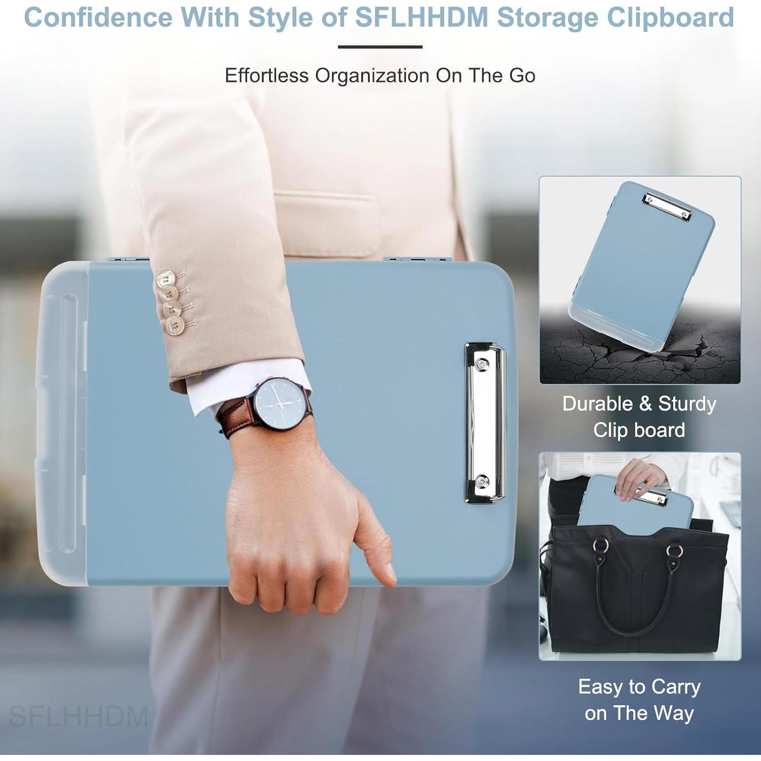 Clipboard de Almacenamiento SFLHHDM A4 Azul Humo Resistente