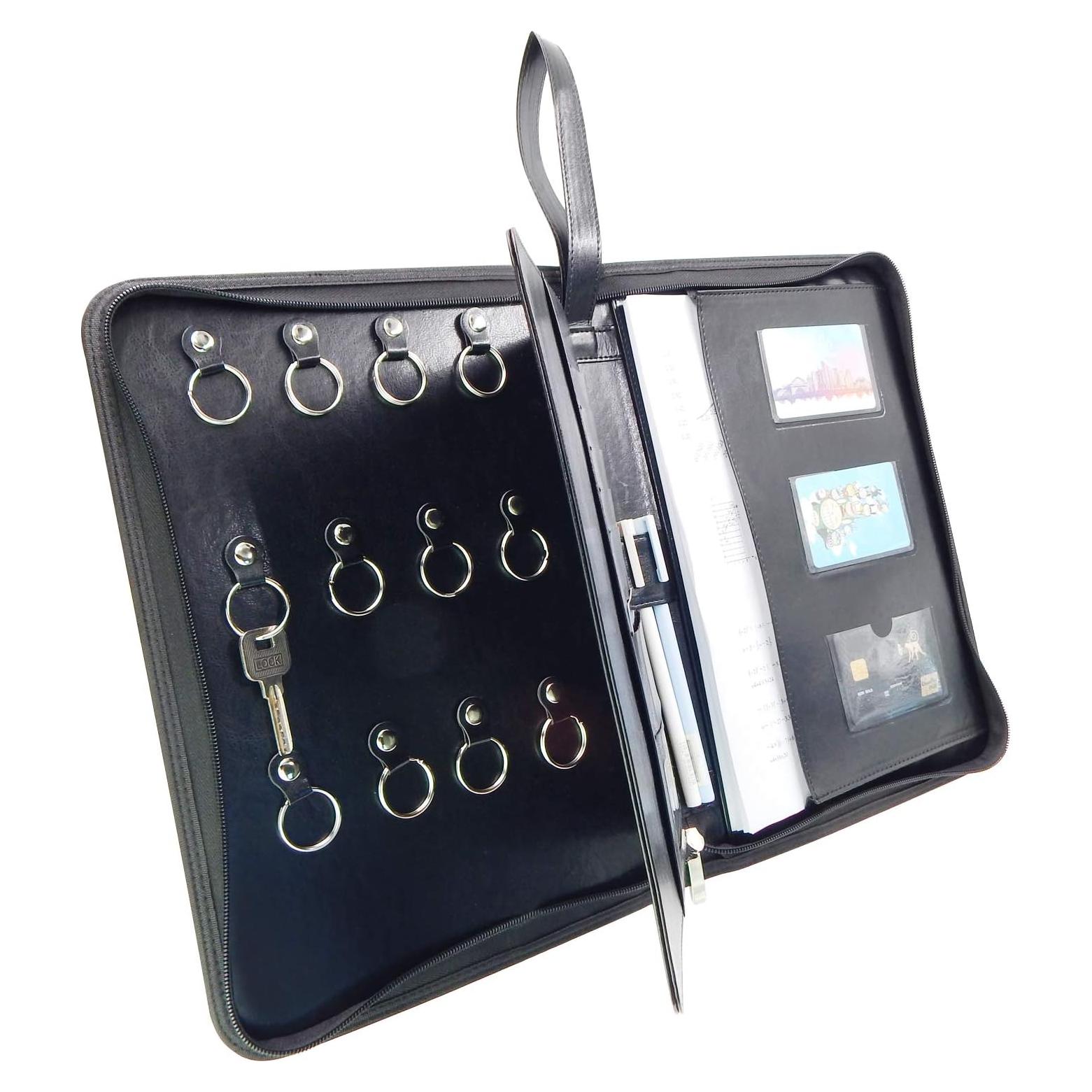 Funda de Llaves de Cuero OFFIDIX A4 con 12 Ganchos y Soporte