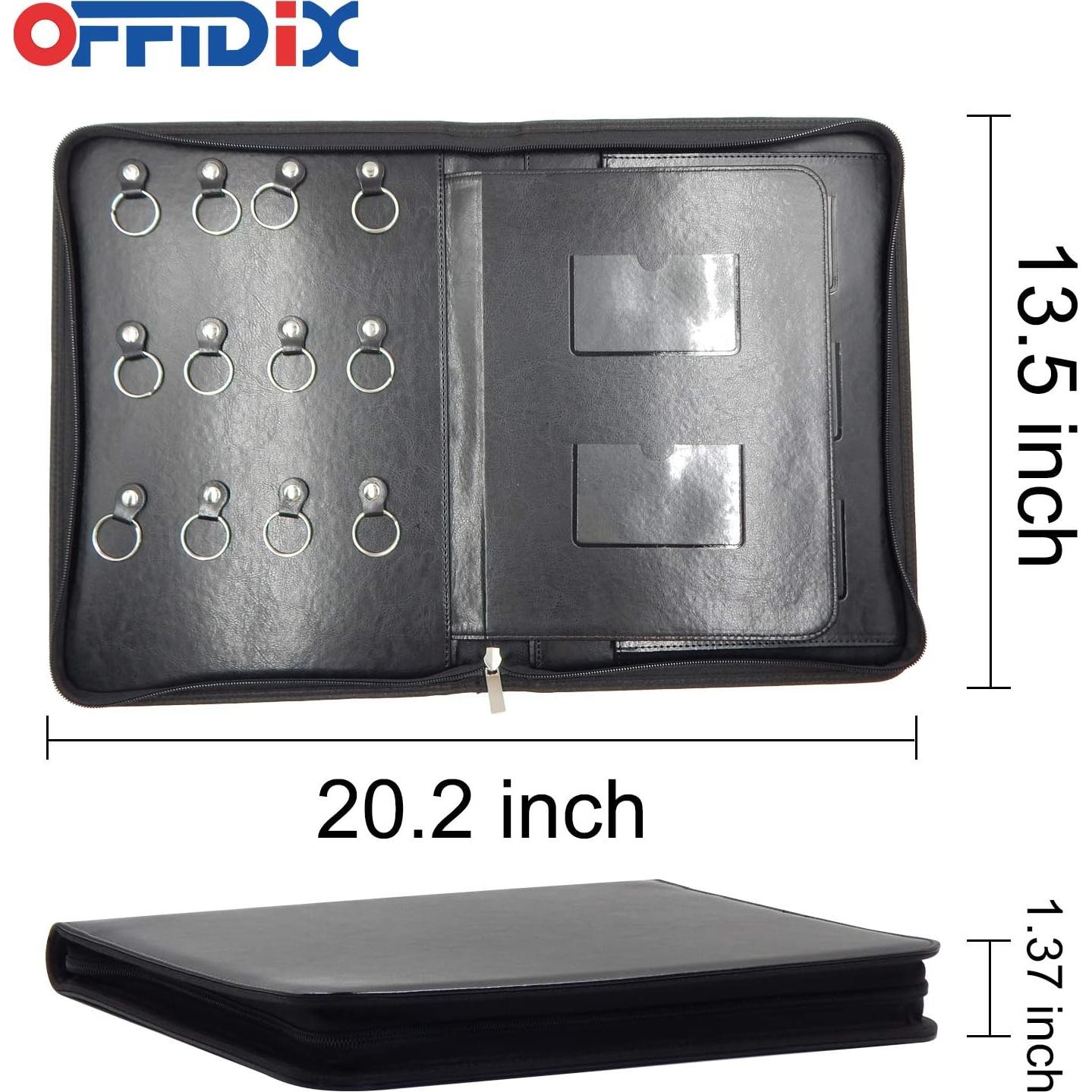 Funda de Llaves de Cuero OFFIDIX A4 con 12 Ganchos y Soporte