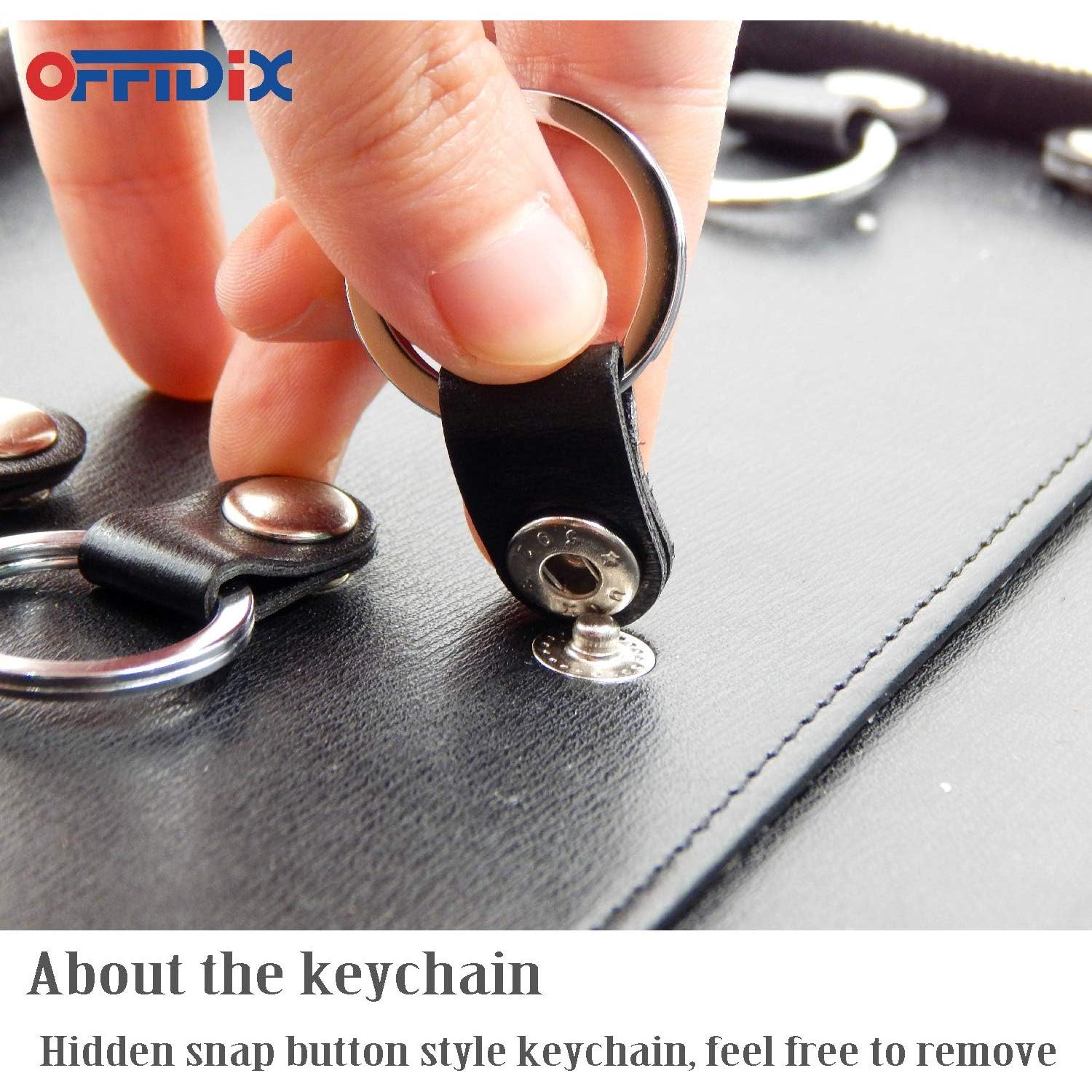 Funda de Llaves de Cuero OFFIDIX A4 con 12 Ganchos y Soporte