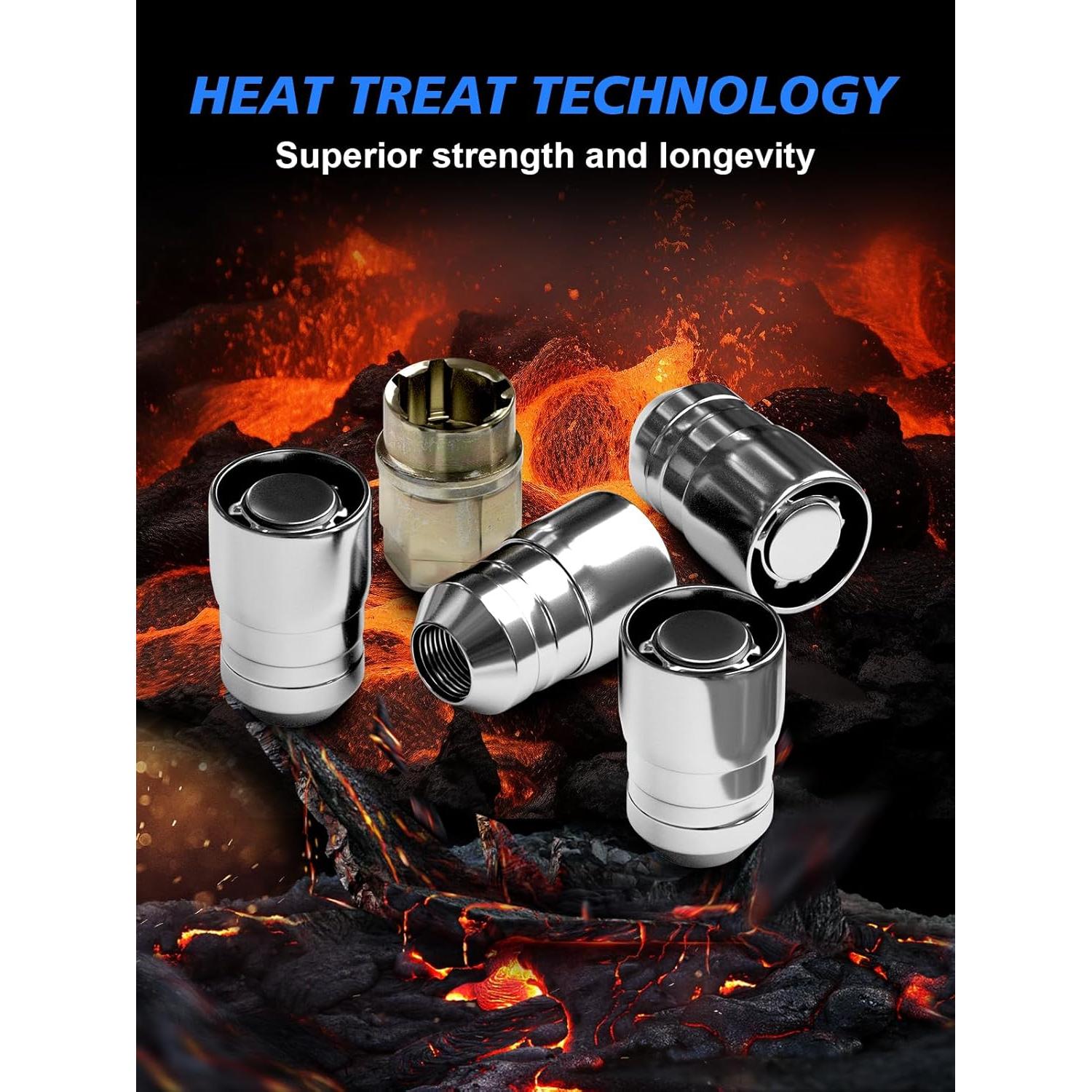 Juego de Bloqueo de Rueda TAGMORE M12x1.5 Cromado con Llave