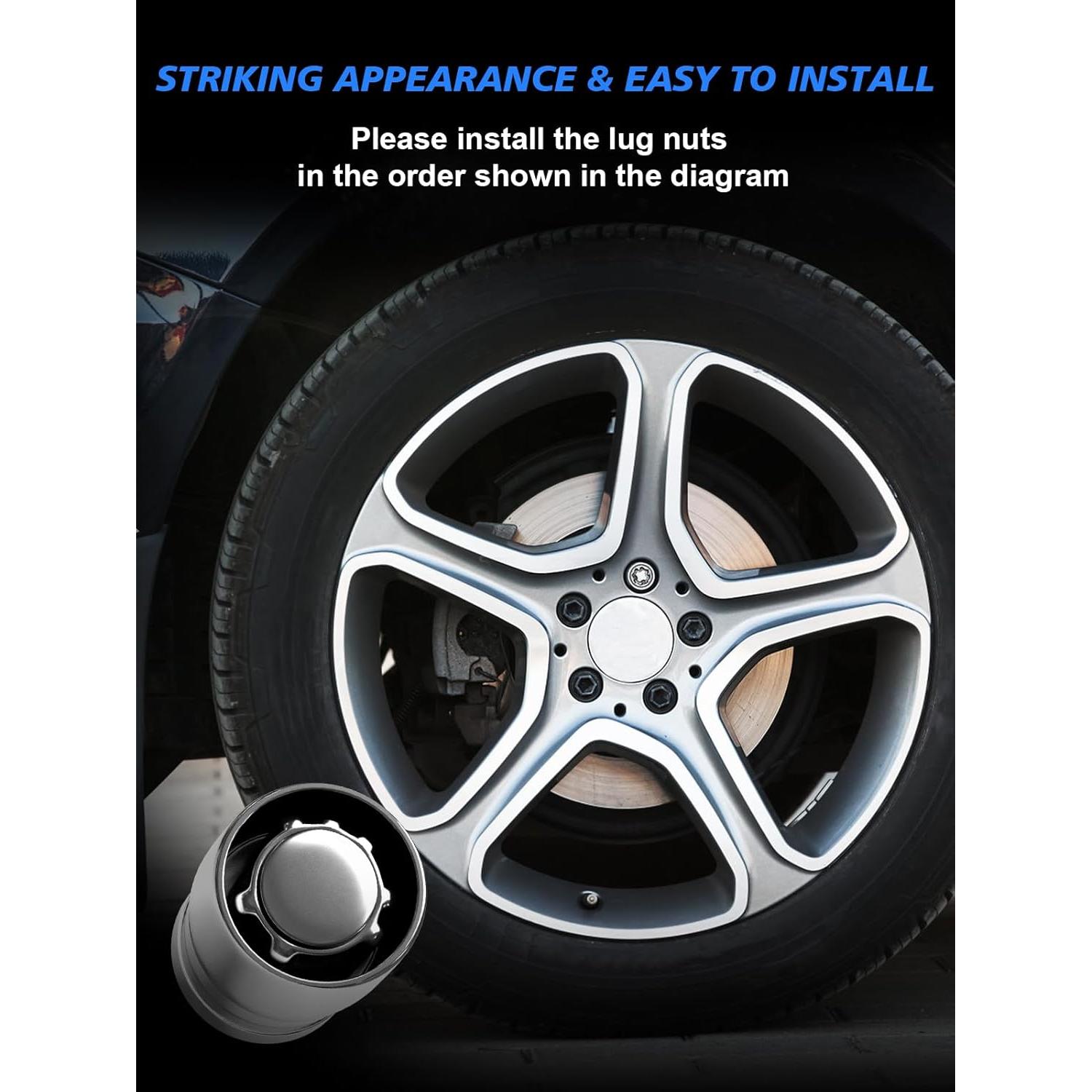 Juego de Bloqueo de Rueda TAGMORE M12x1.5 Cromado con Llave