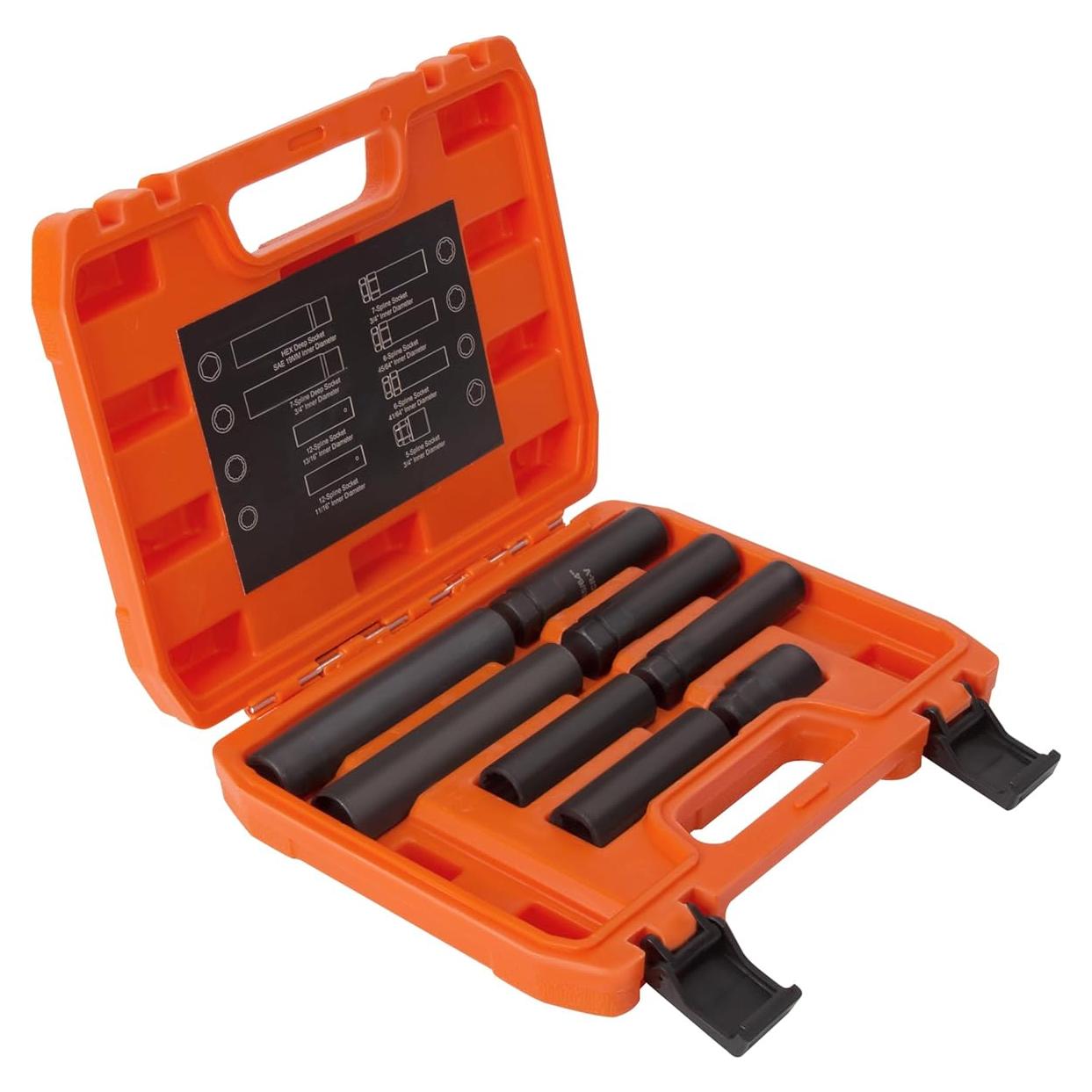 Juego de 8 Piezas de Enchufe para Tuercas Glorider SAE y Métrico