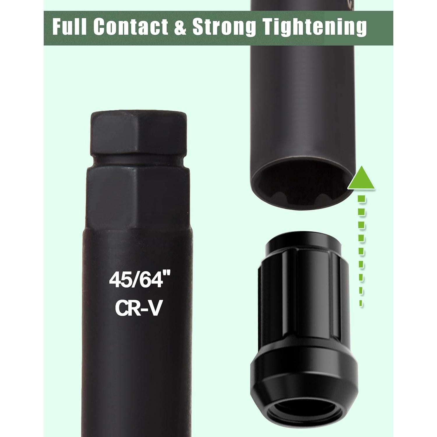 Juego de 8 Piezas de Enchufe para Tuercas Glorider SAE y Métrico