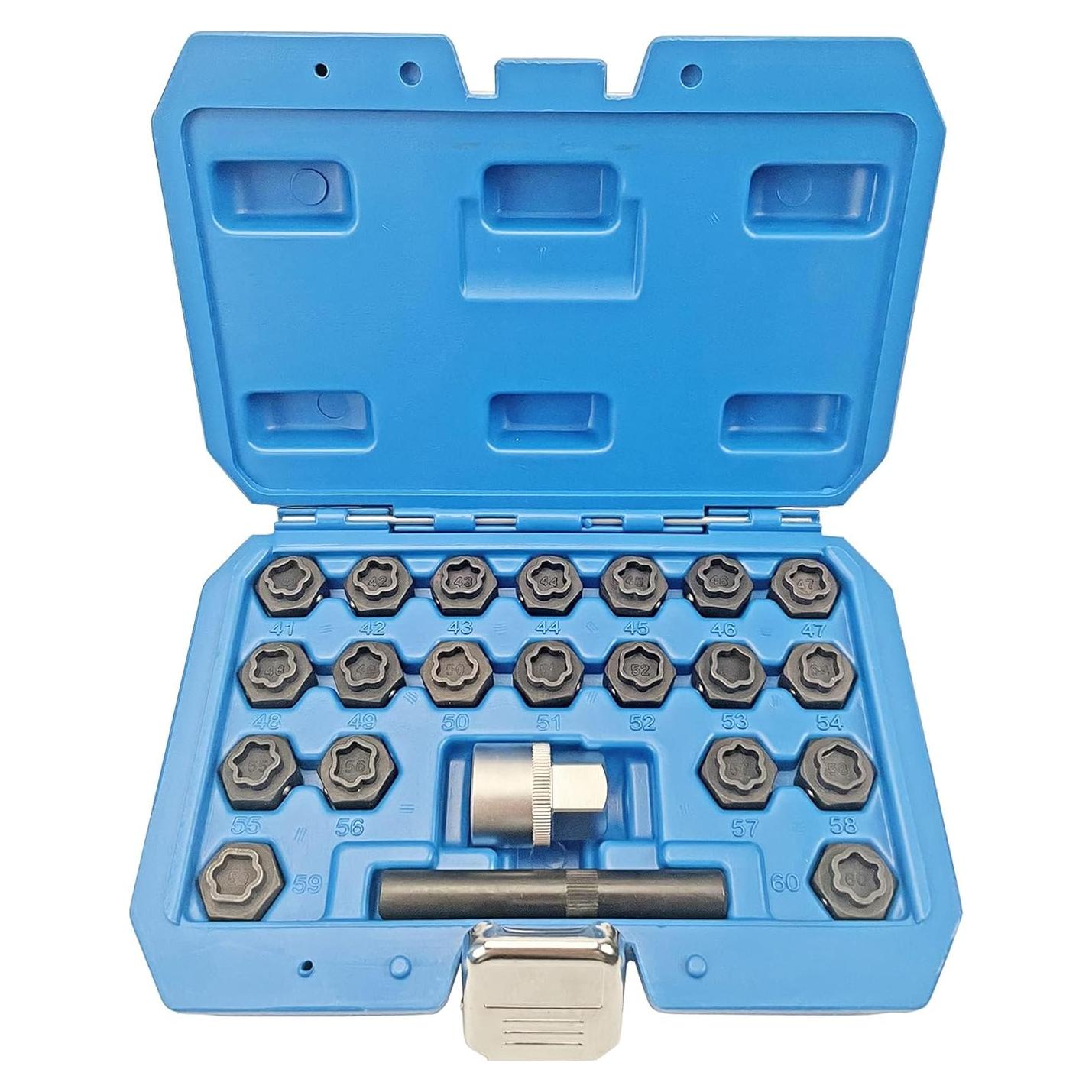 Kit de Llave de Tuerca de Bloqueo de Rueda 22PCS JEUCLEL