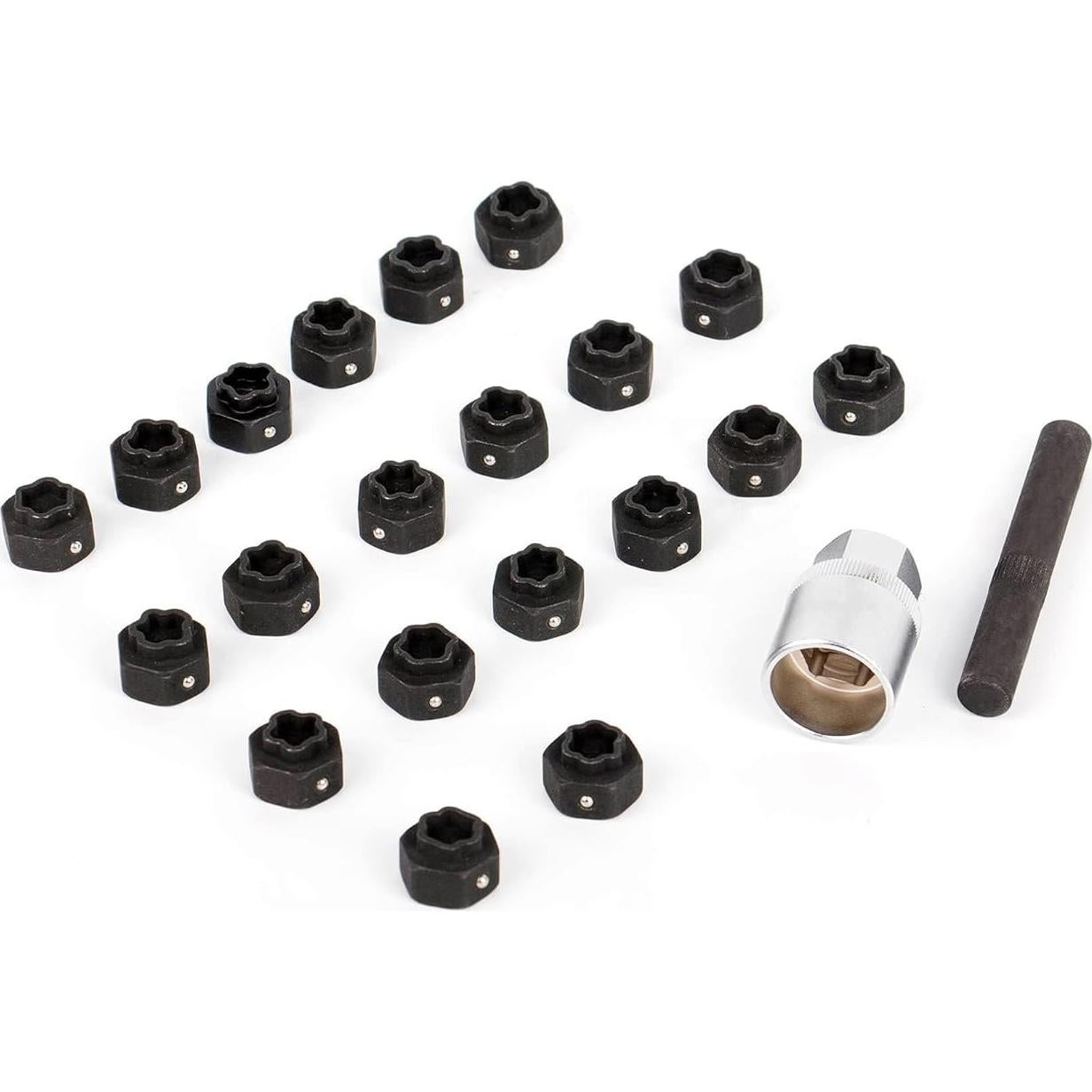 Kit de Llave de Tuerca de Bloqueo de Rueda 22PCS JEUCLEL