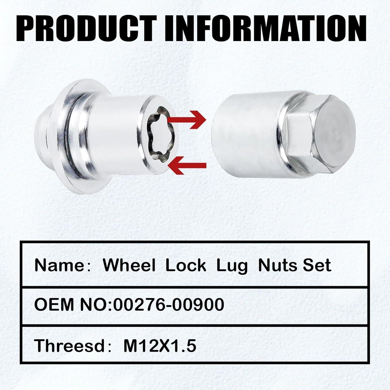 Juego de Tuercas de Bloqueo de Rueda M12 GutGiel Antirrobo