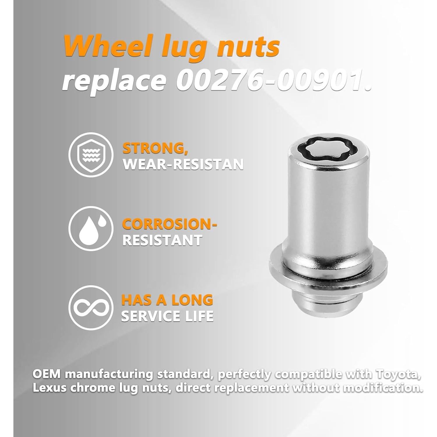 Tuercas de bloqueo de rueda GOMADEIT para Toyota y Lexus 1998-2023