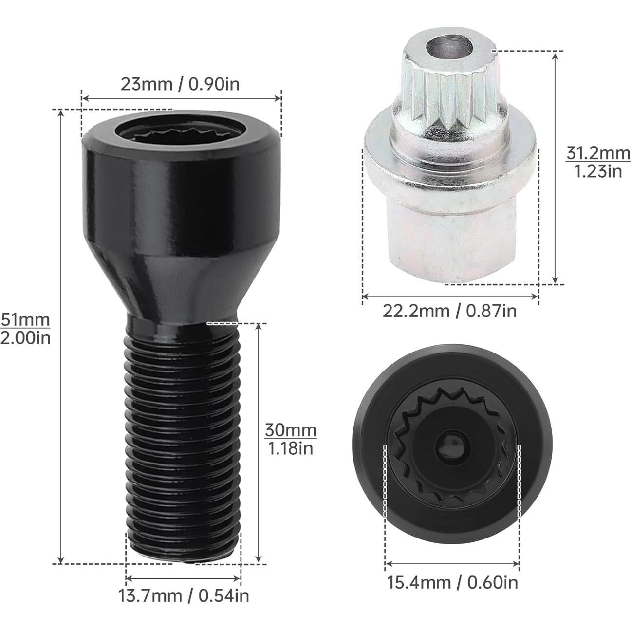 Juego de 5 Tuercas de Seguridad BMW E65 E66 745 750 760