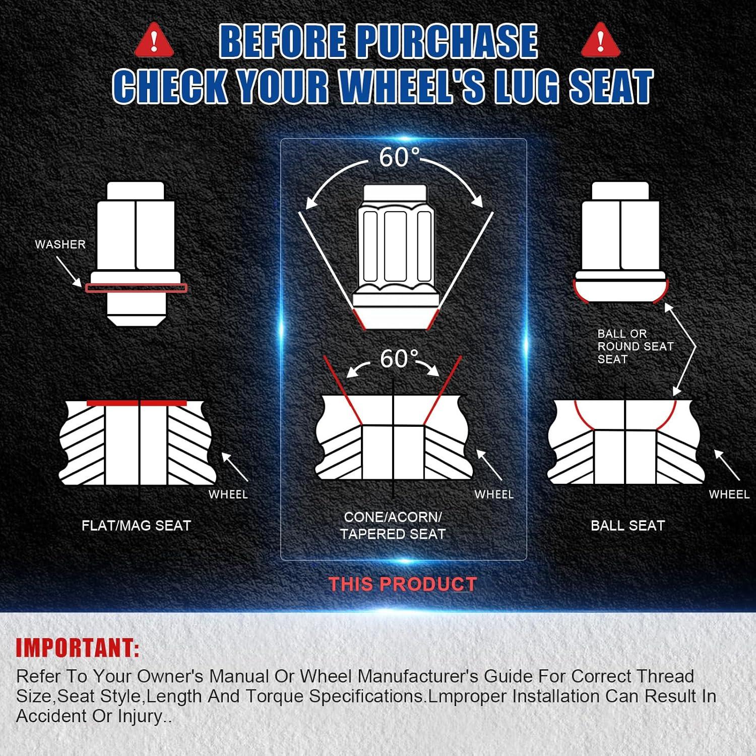 Tuercas de Llantas JiiinMiiin M12x1.5 Cromo 20 Piezas 8.89 cm