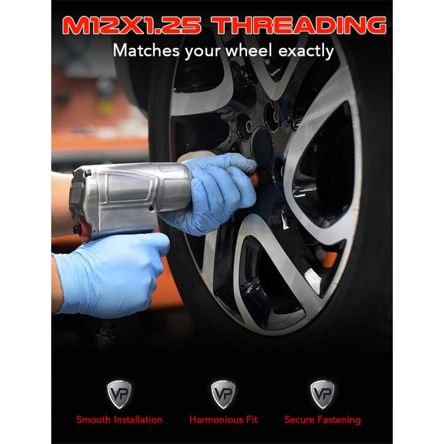 Juego de 4 Tuercas de Rueda Cromadas Veritek 12x1.25mm para Nissan