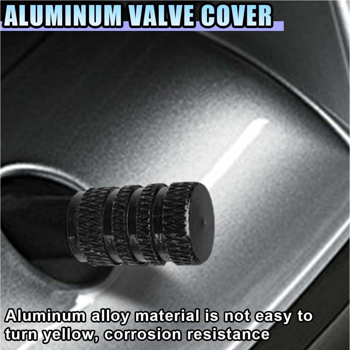 4 Tapones de Válvula de Neumático LHDOS - Aluminio Negro