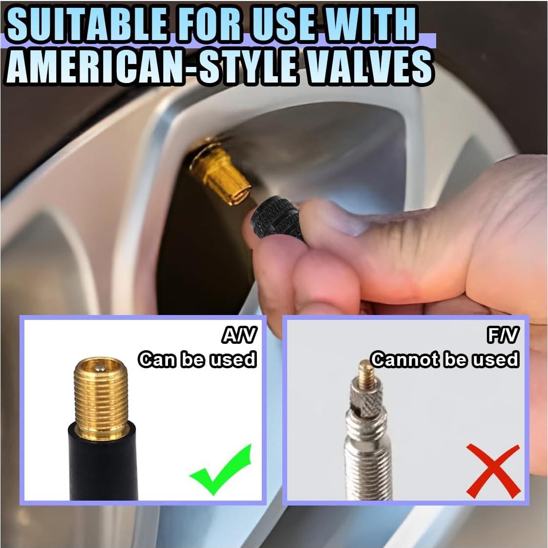 4 Tapones de Válvula de Neumático LHDOS - Aluminio Negro