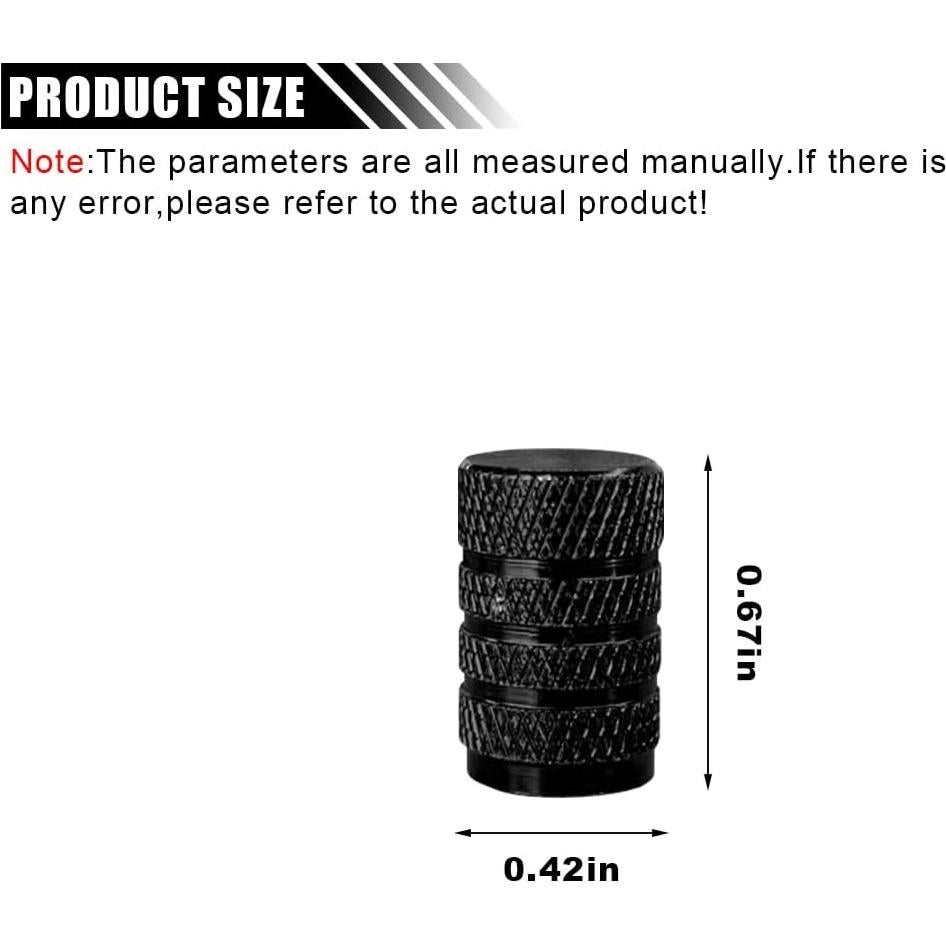 4 Tapones de Válvula de Neumático BDZMC Aluminio Negro