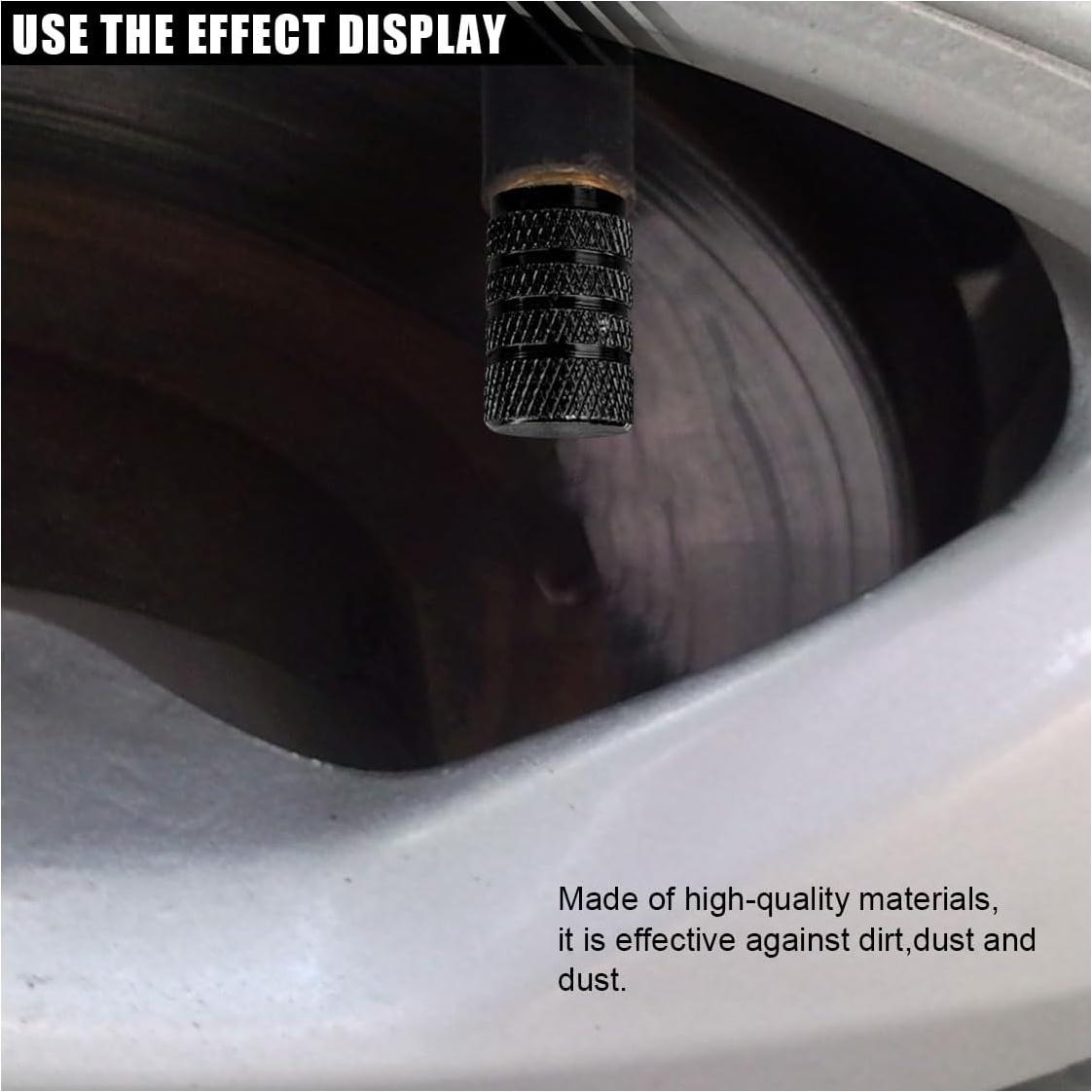 4 Tapones de Válvula de Neumático BDZMC Aluminio Negro