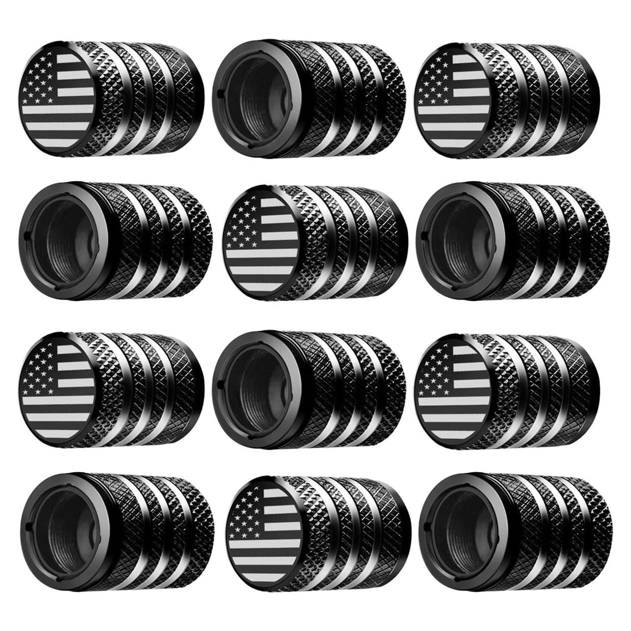 Tapa de Válvula de Neumático DECURCAR - Paquete de 12 - Negra