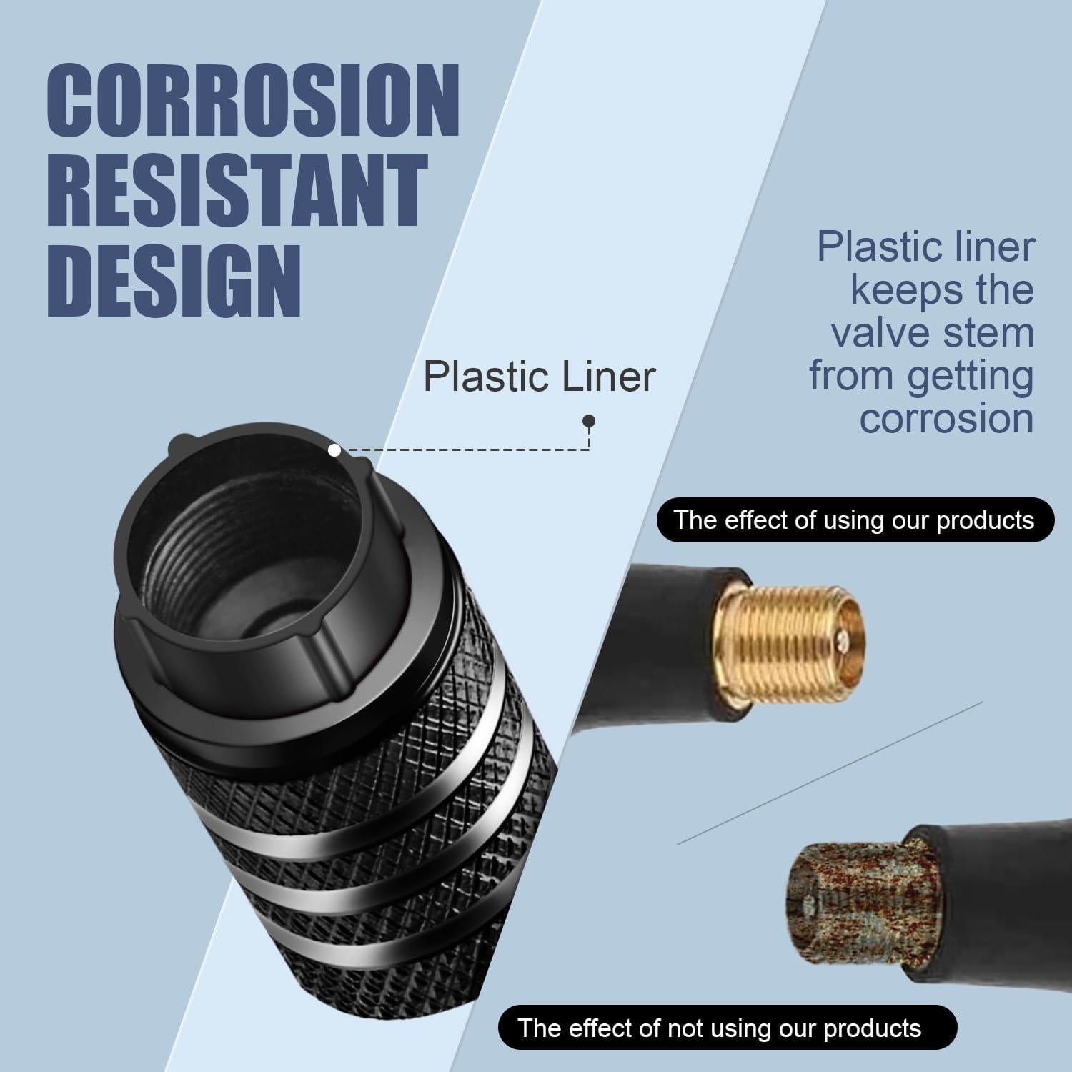 Tapa de Válvula de Neumático DECURCAR - Paquete de 12 - Negra