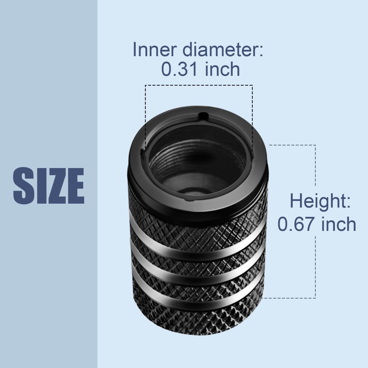 Tapa de Válvula de Neumático DECURCAR - Paquete de 12 - Negra