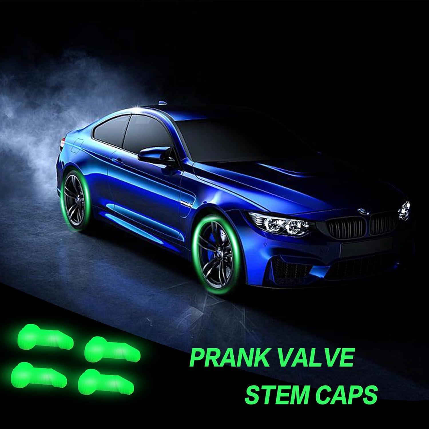 4 Tapas de Válvula Brillantes SISUJA para Neumáticos Blancas