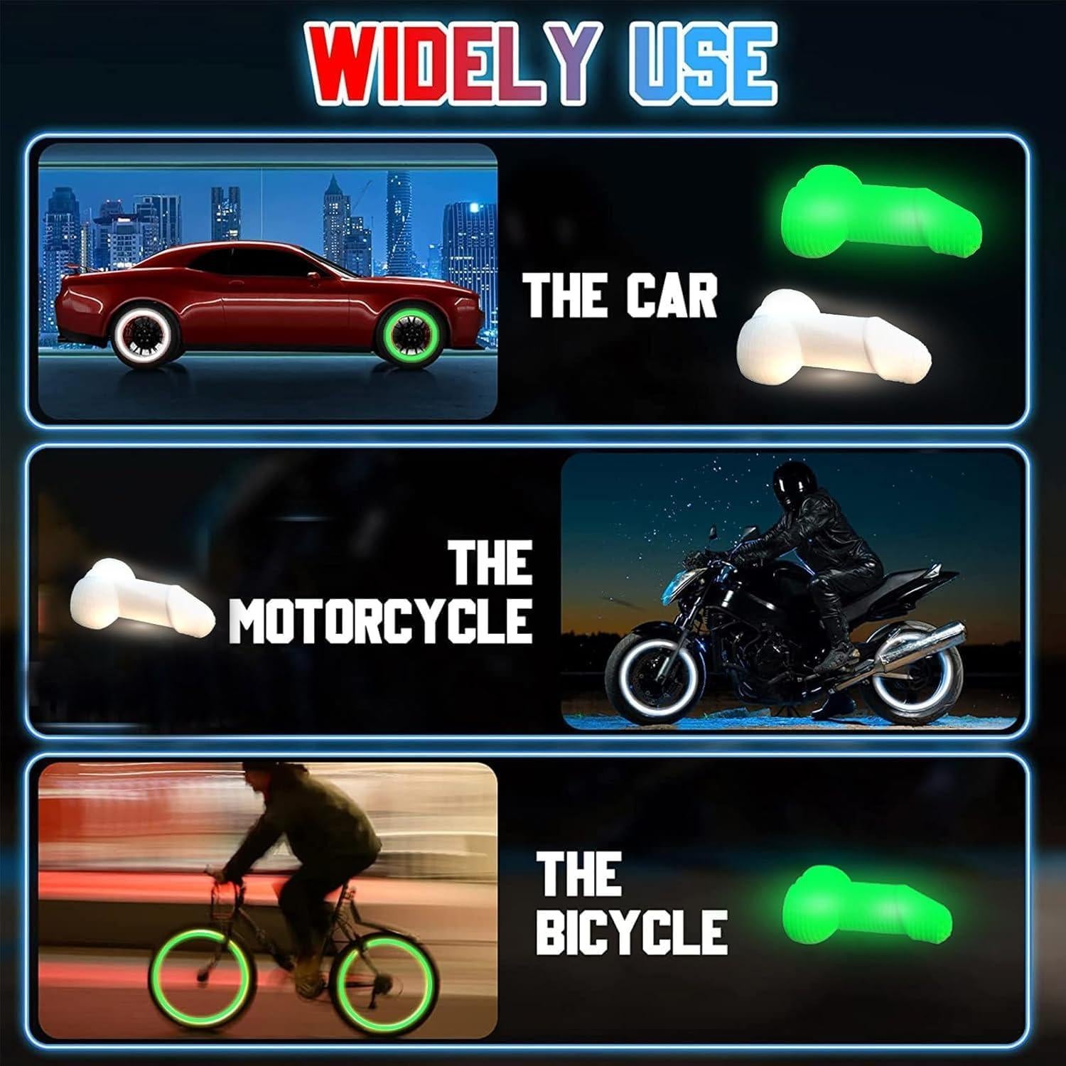 4 Tapas de Válvula Brillantes SISUJA para Neumáticos Blancas